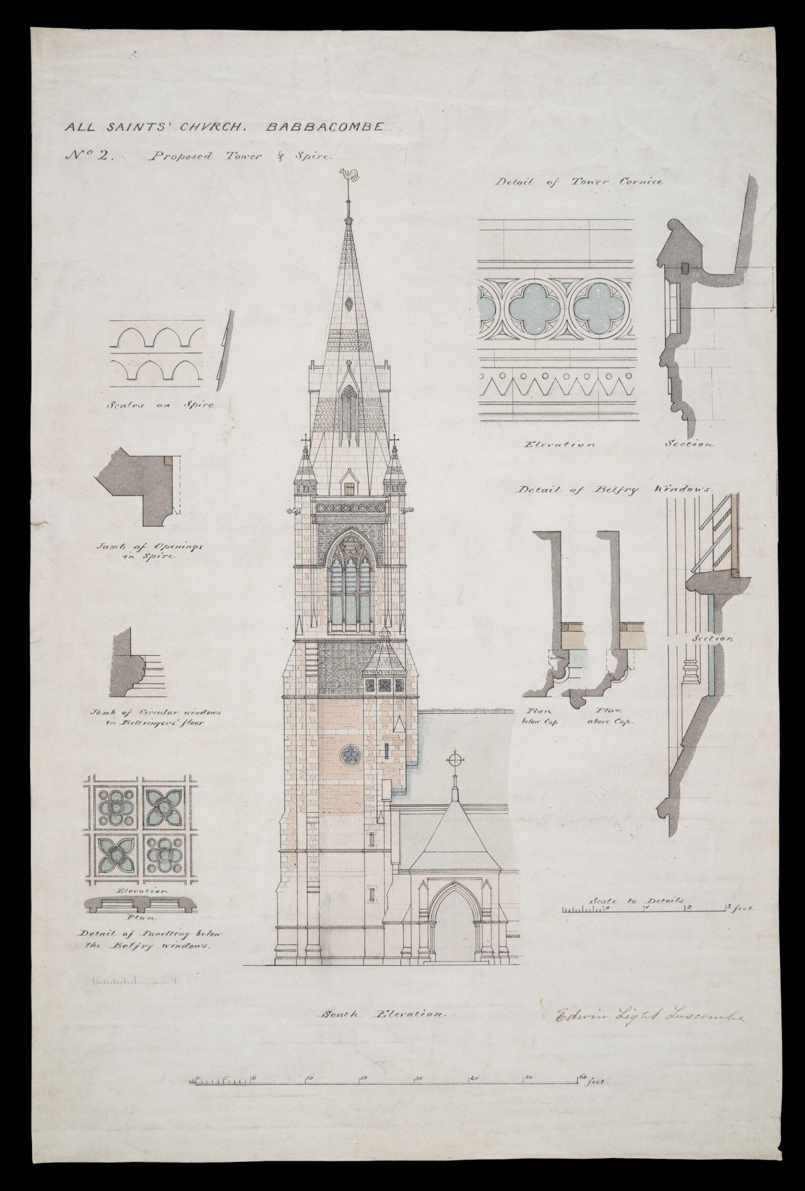 Drawing, William Butterfield, 1867