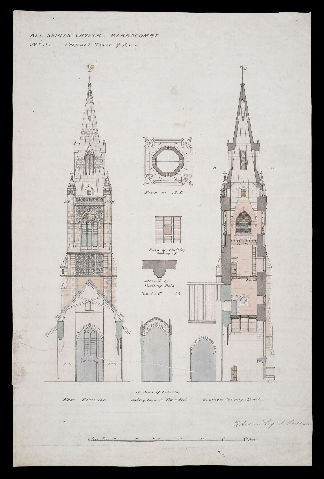 Drawing, William Butterfield, 1867