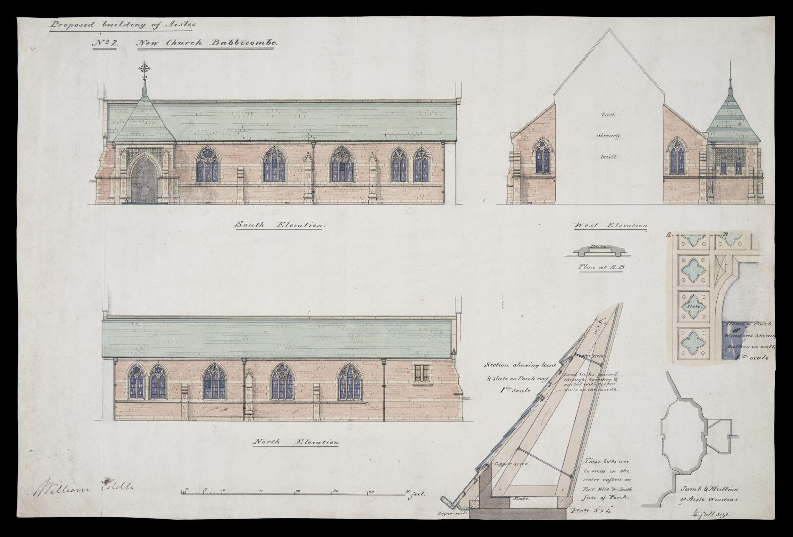 Drawing, William Butterfield, 1867