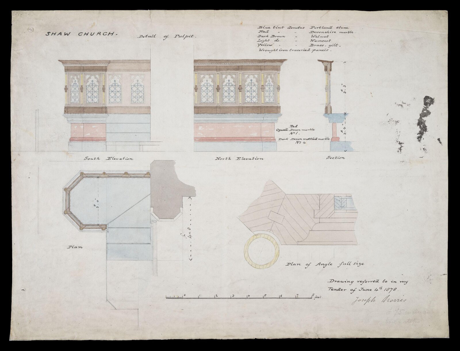 Drawing, William Butterfield, 1878