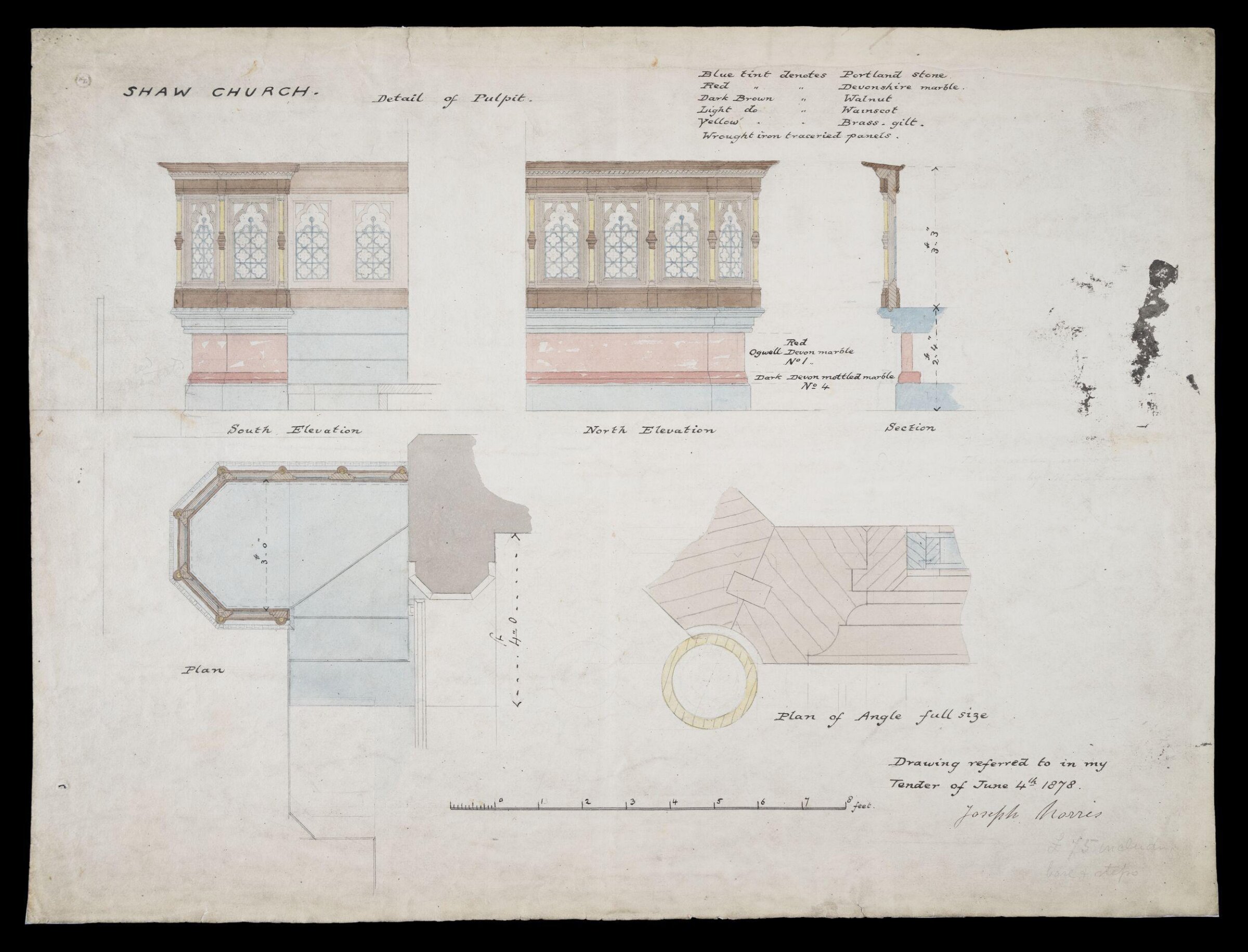 Drawing, William Butterfield, 1878