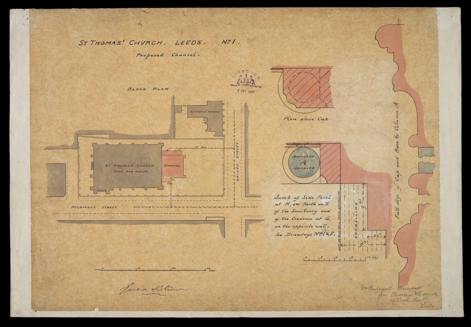 Drawing, William Butterfield, 1889 to 1891