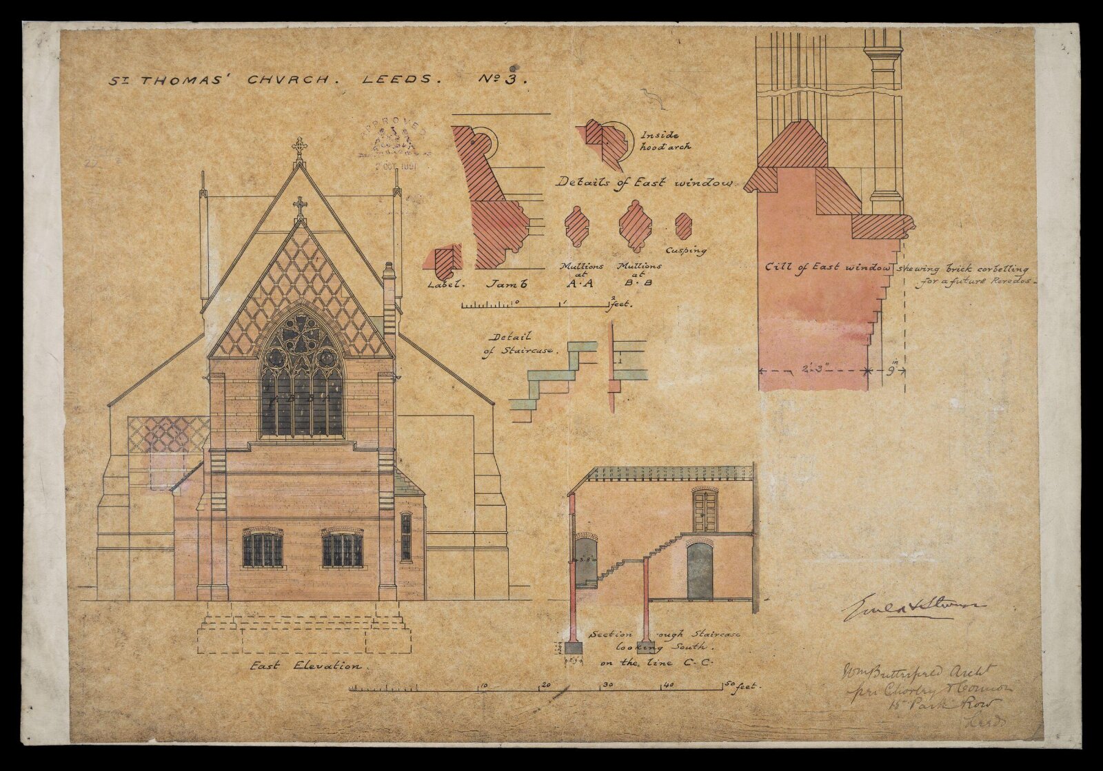 Drawing, William Butterfield, 1891