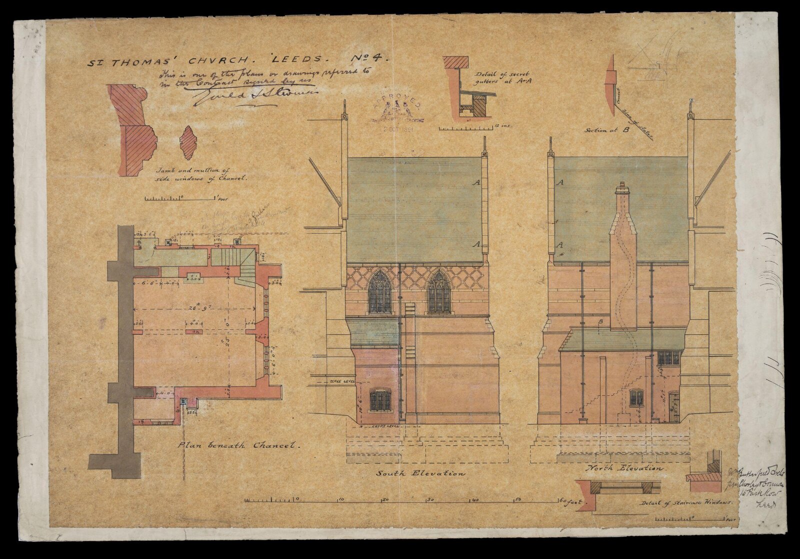 Drawing, William Butterfield, 1891