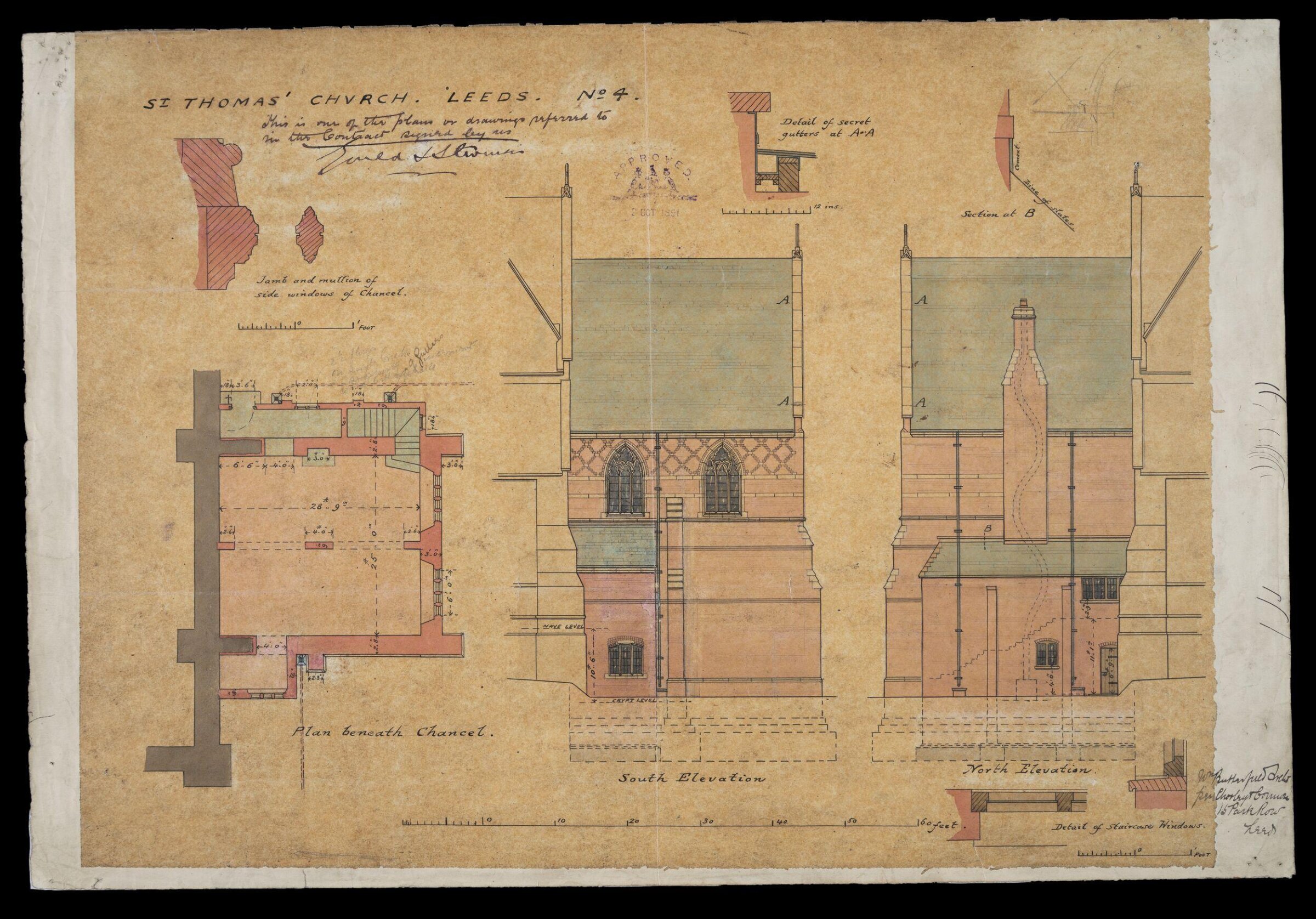 Drawing, William Butterfield, 1891