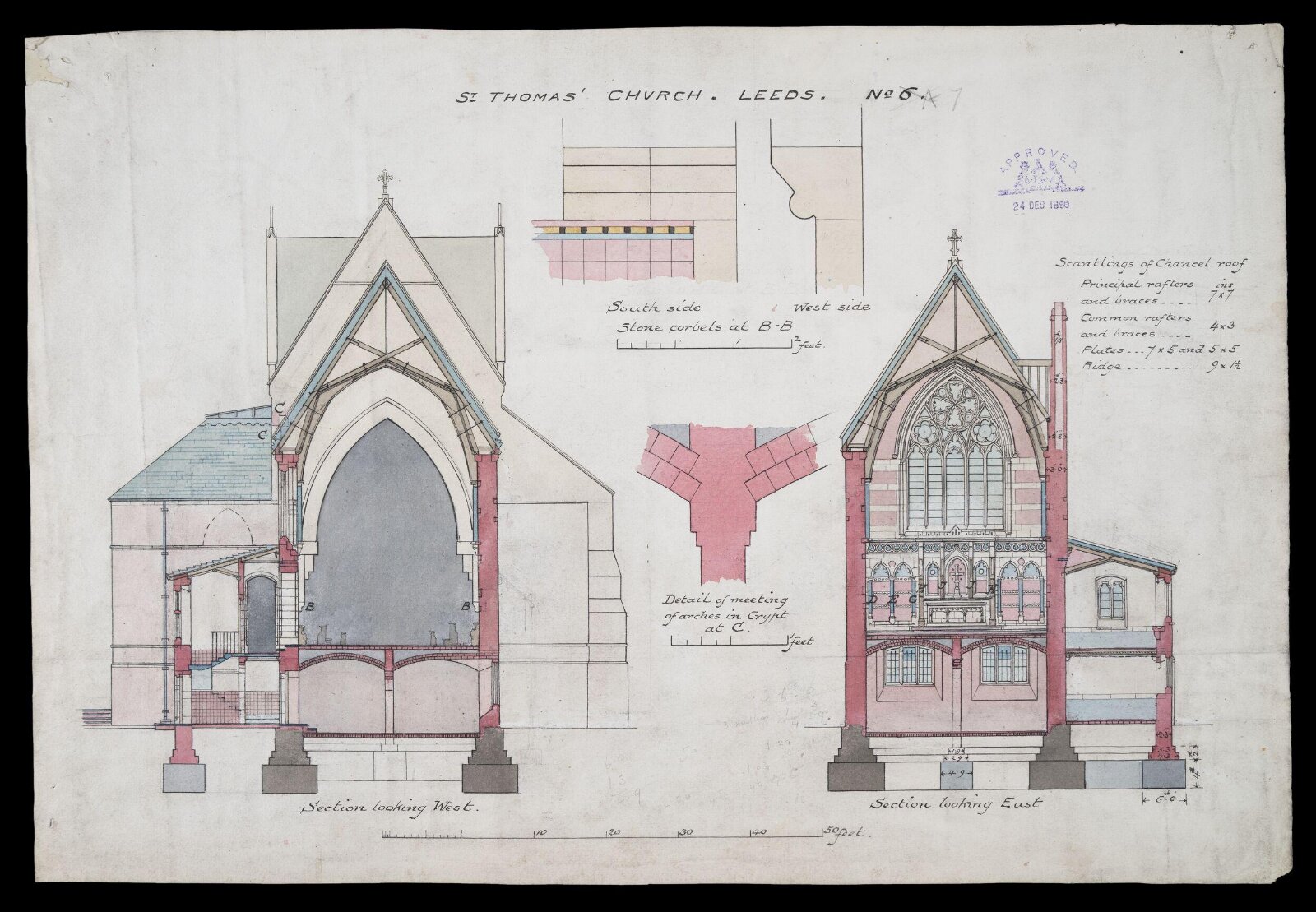 Drawing, William Butterfield, 1890