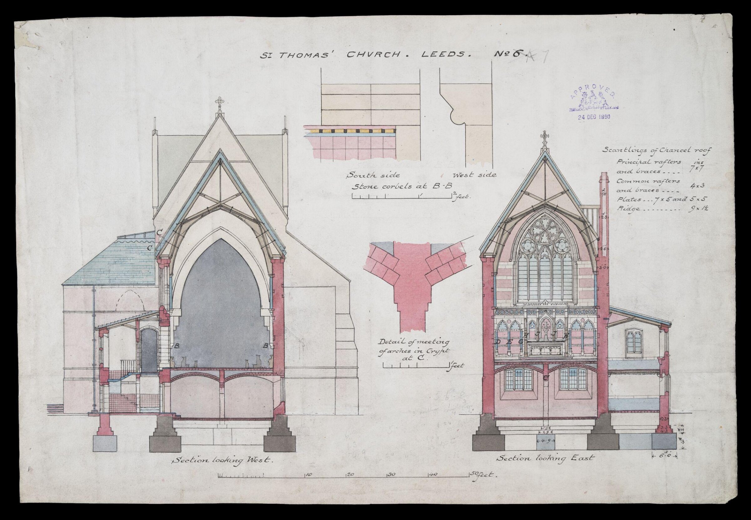 Drawing, William Butterfield, 1890