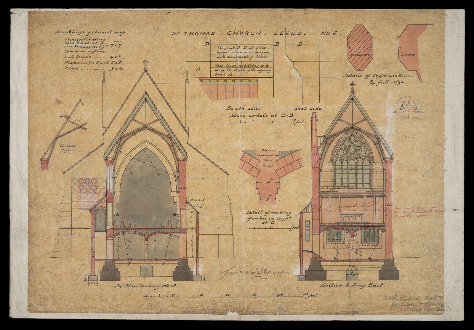 Drawing, William Butterfield, 1891