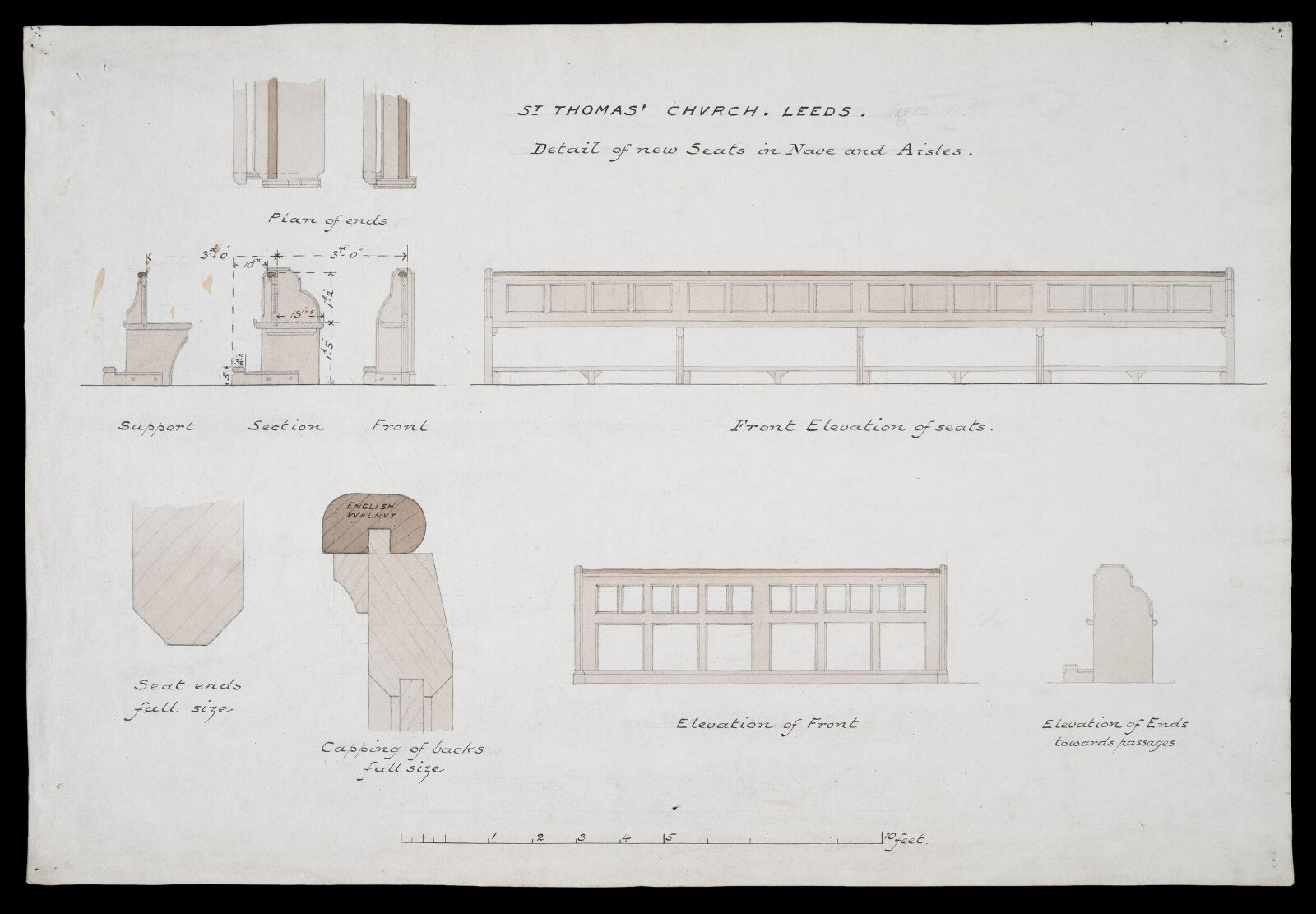 Drawing, William Butterfield, 1889 to 1891.