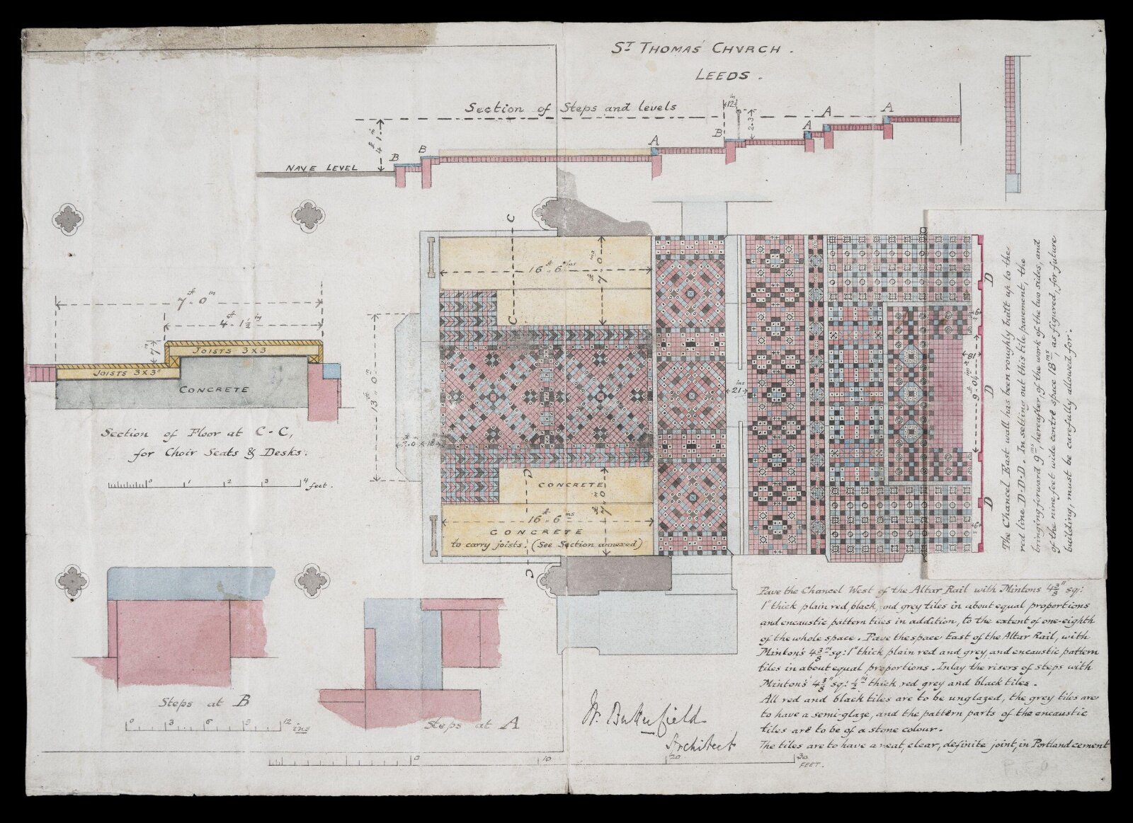 Drawing, William Butterfield, 1889 to 1891
