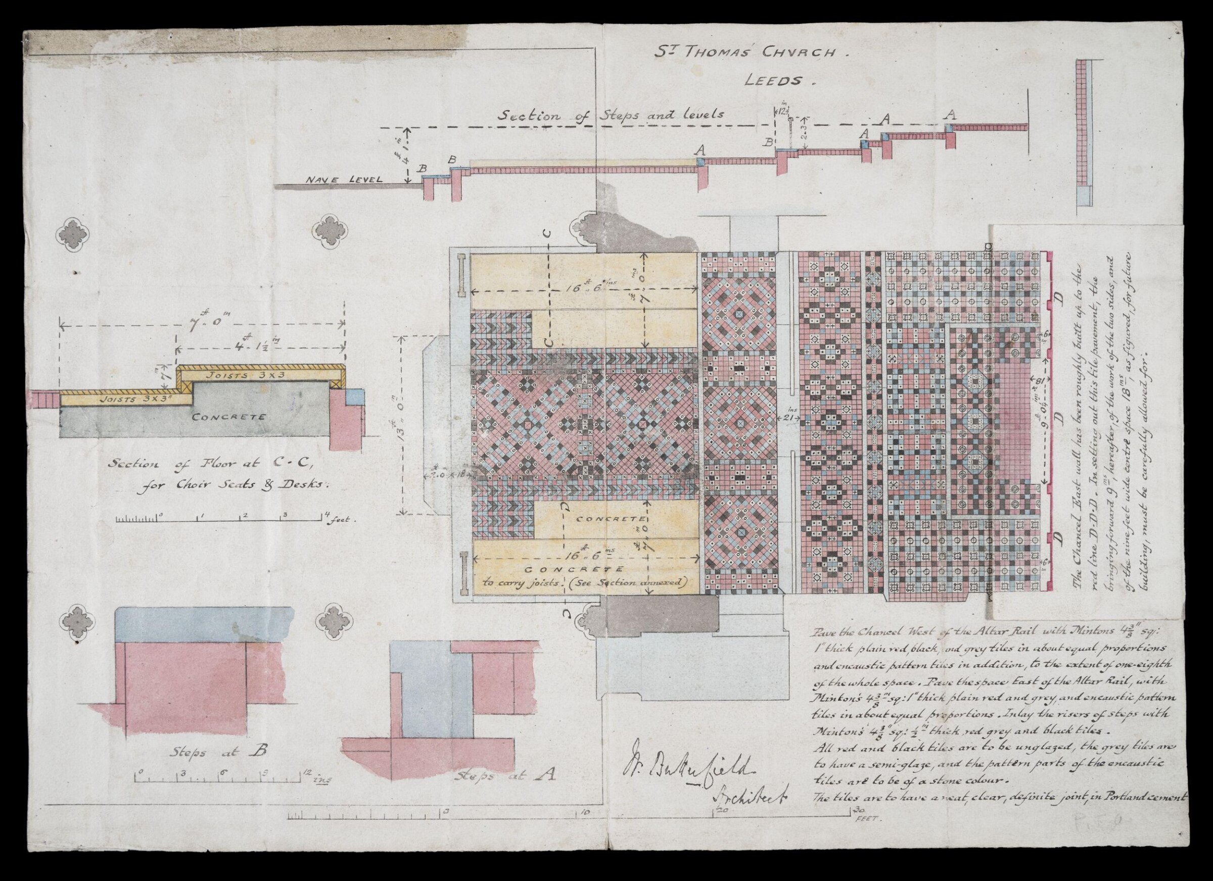 Drawing, William Butterfield, 1889 to 1891