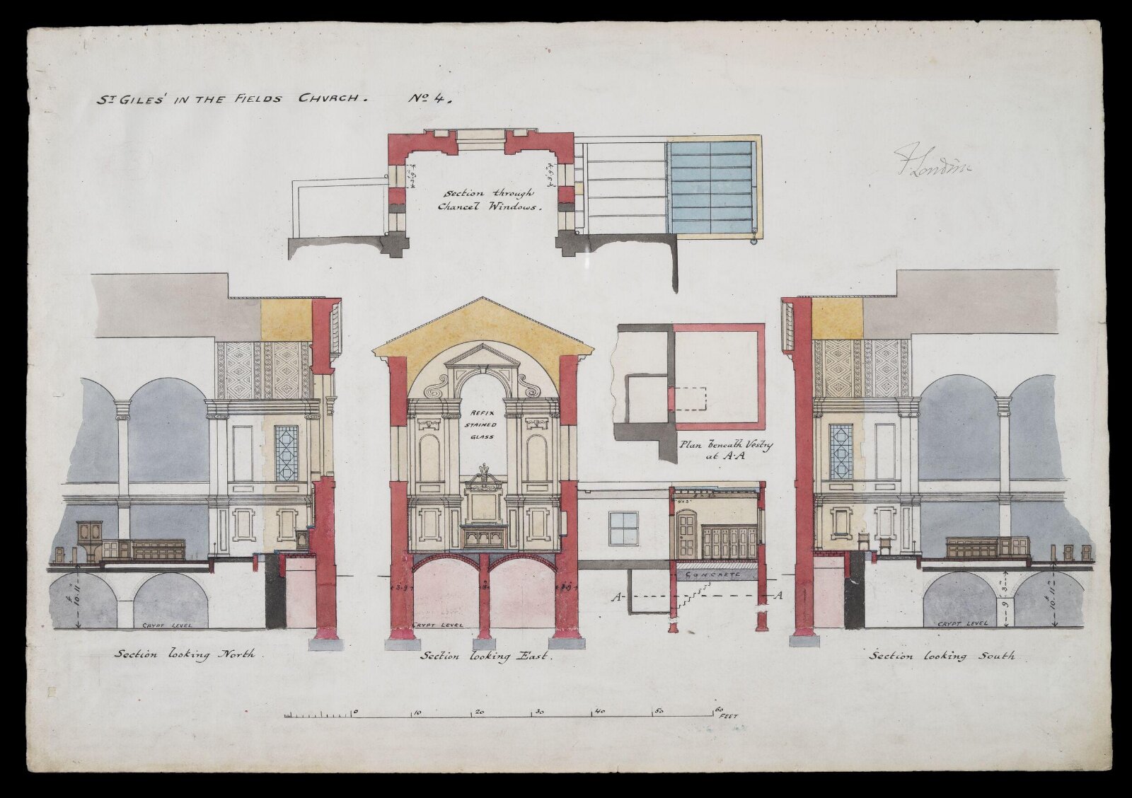 Drawing, William Butterfield, 1895