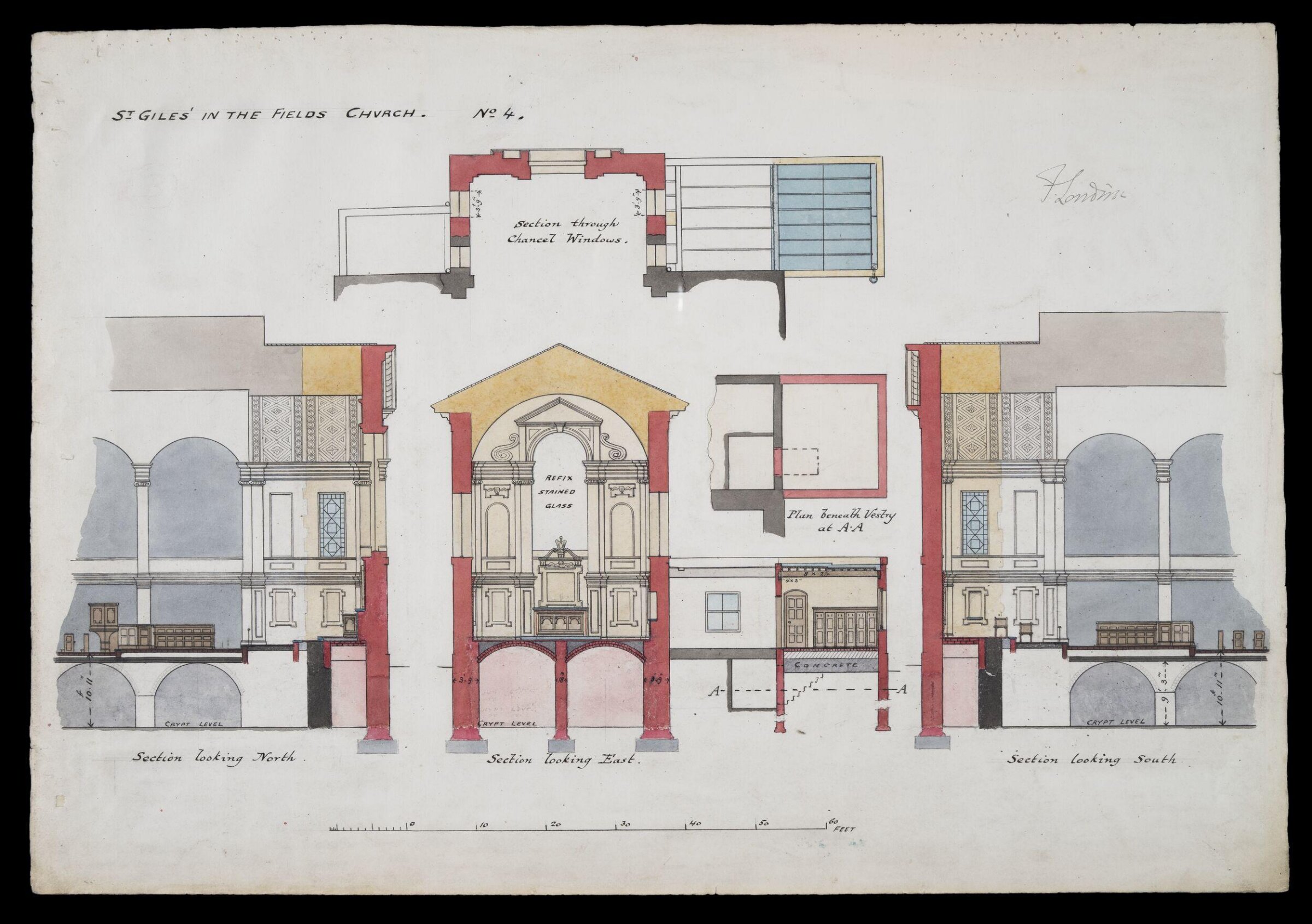 Drawing, William Butterfield, 1895