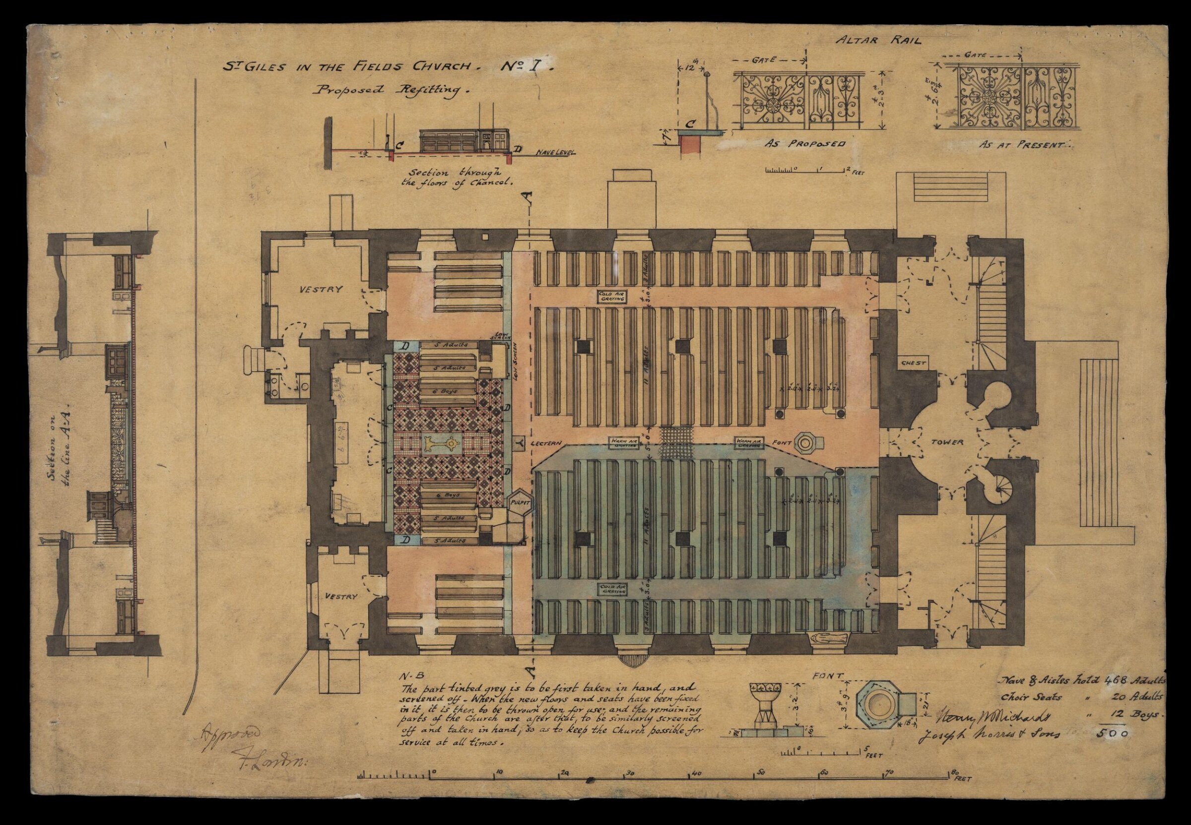 Drawing, William Butterfield, 1895