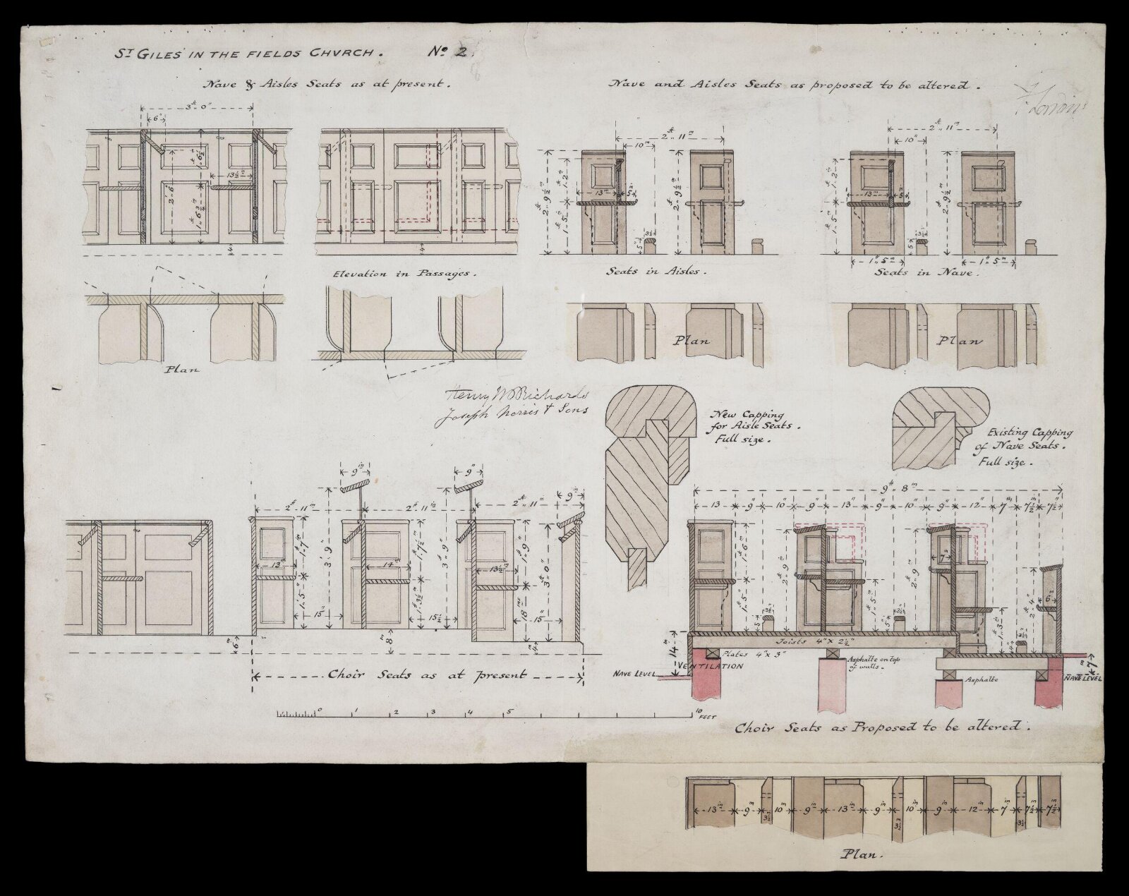 Drawing, William Butterfield, 1895