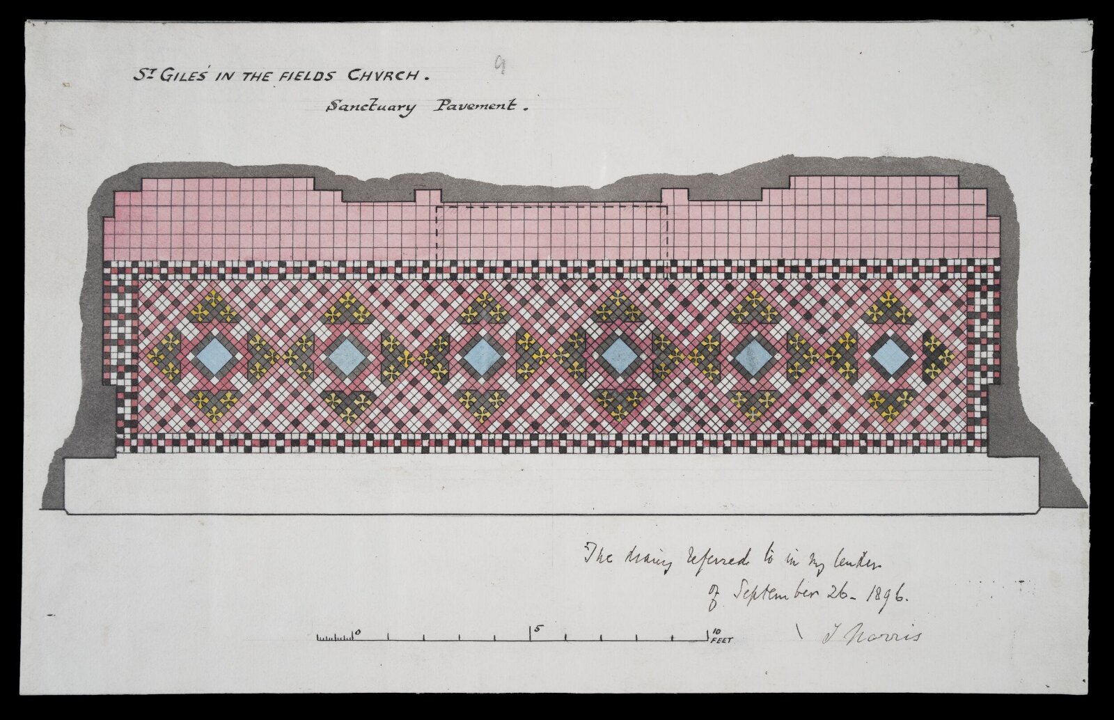 Drawing, William Butterfield, 1895