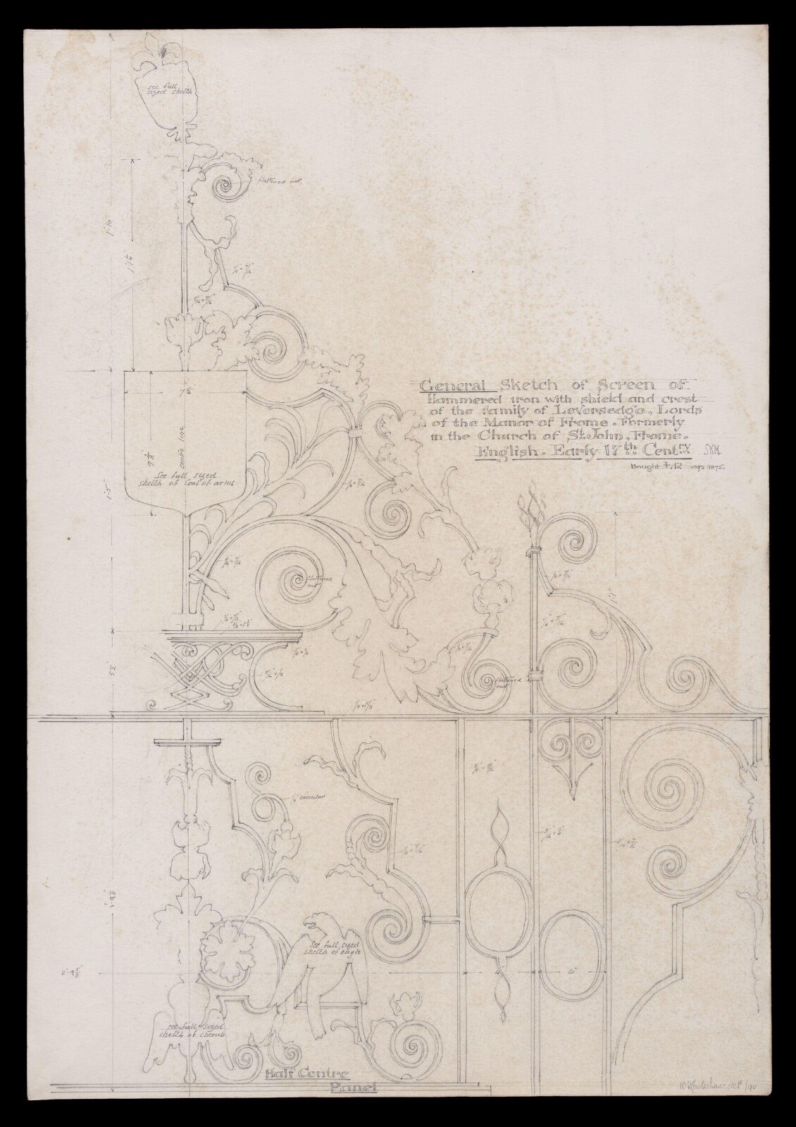 Drawing, W.H. Cowlishaw, 1890