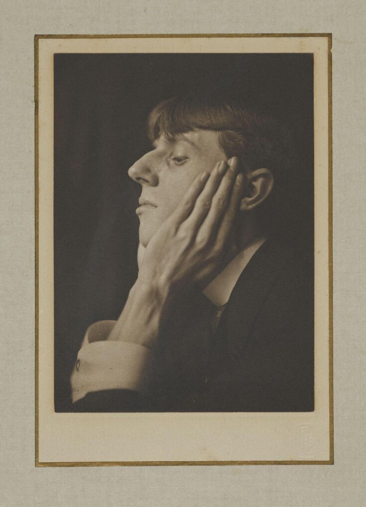Portrait of Aubrey Beardsley, profile, head on hands top image