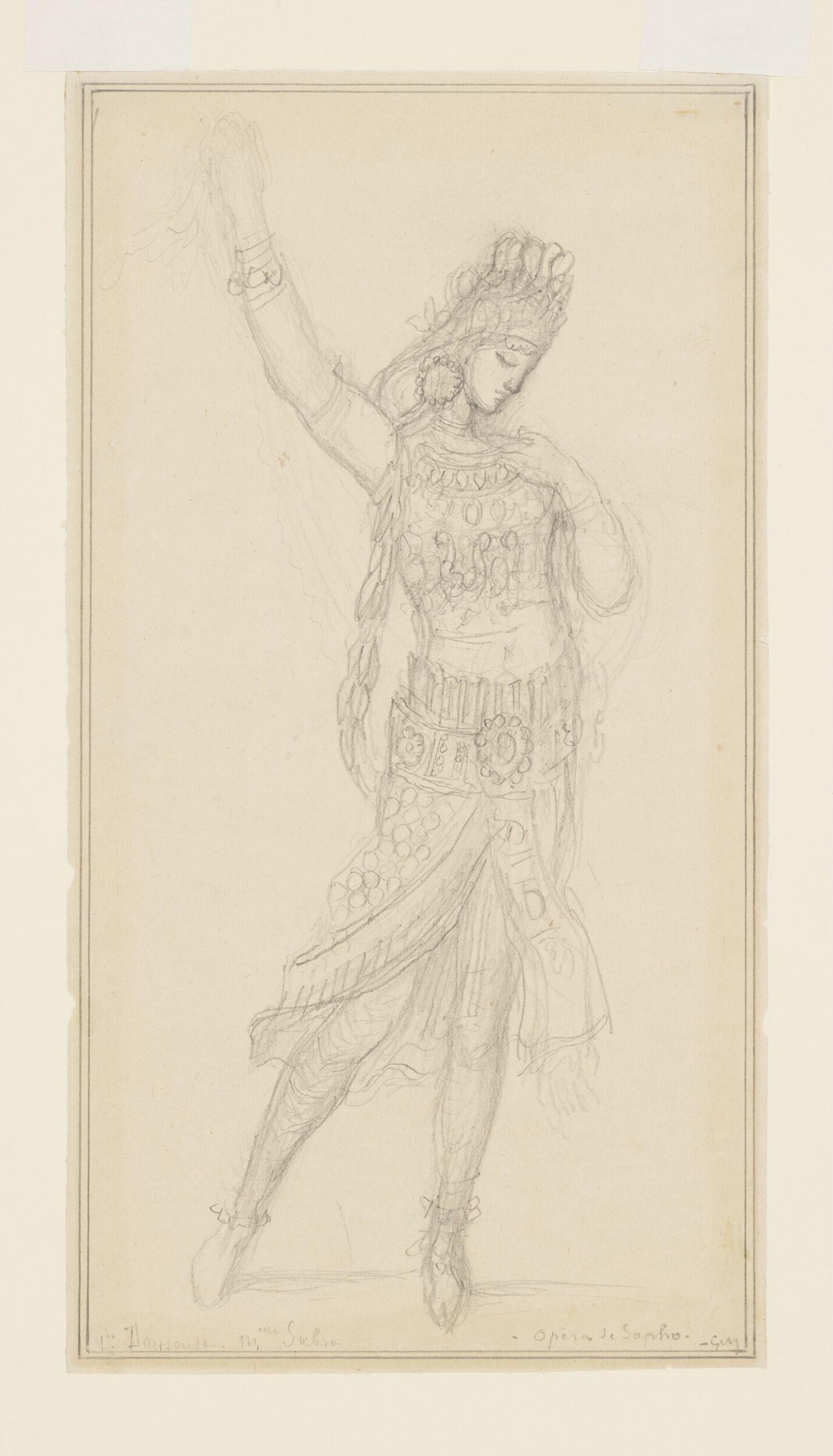 Costume design for a dancer in the opera Sapho, Gustave Moreau, ca. 1883