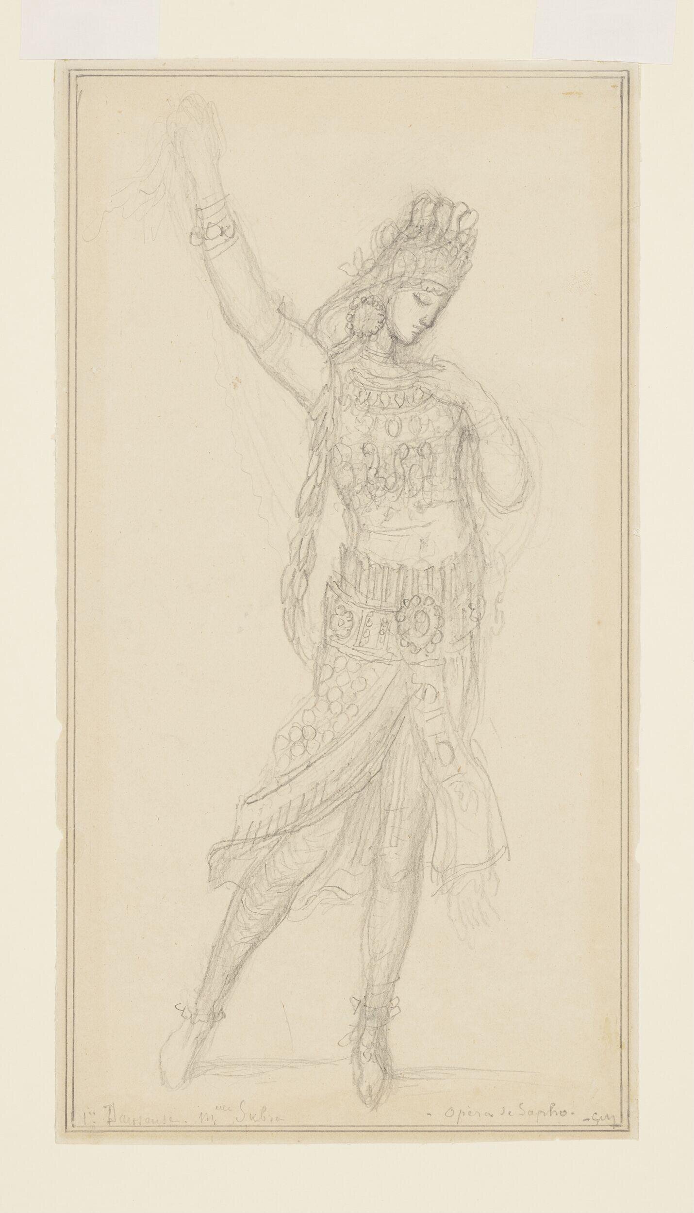 Costume design for a dancer in the opera Sapho by Moreau, Gustave