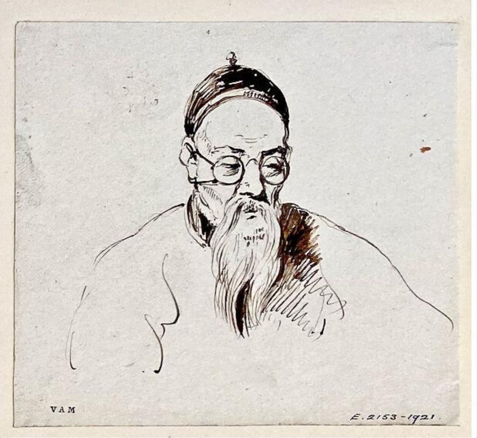 A bearded Chinese man in spectacles, George Chinnery, 29/09/1825 - 30/05/1852