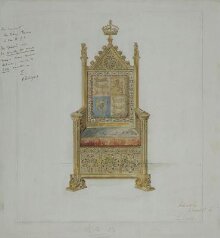 Record drawing of the Royal Throne in the House of Lords thumbnail 1