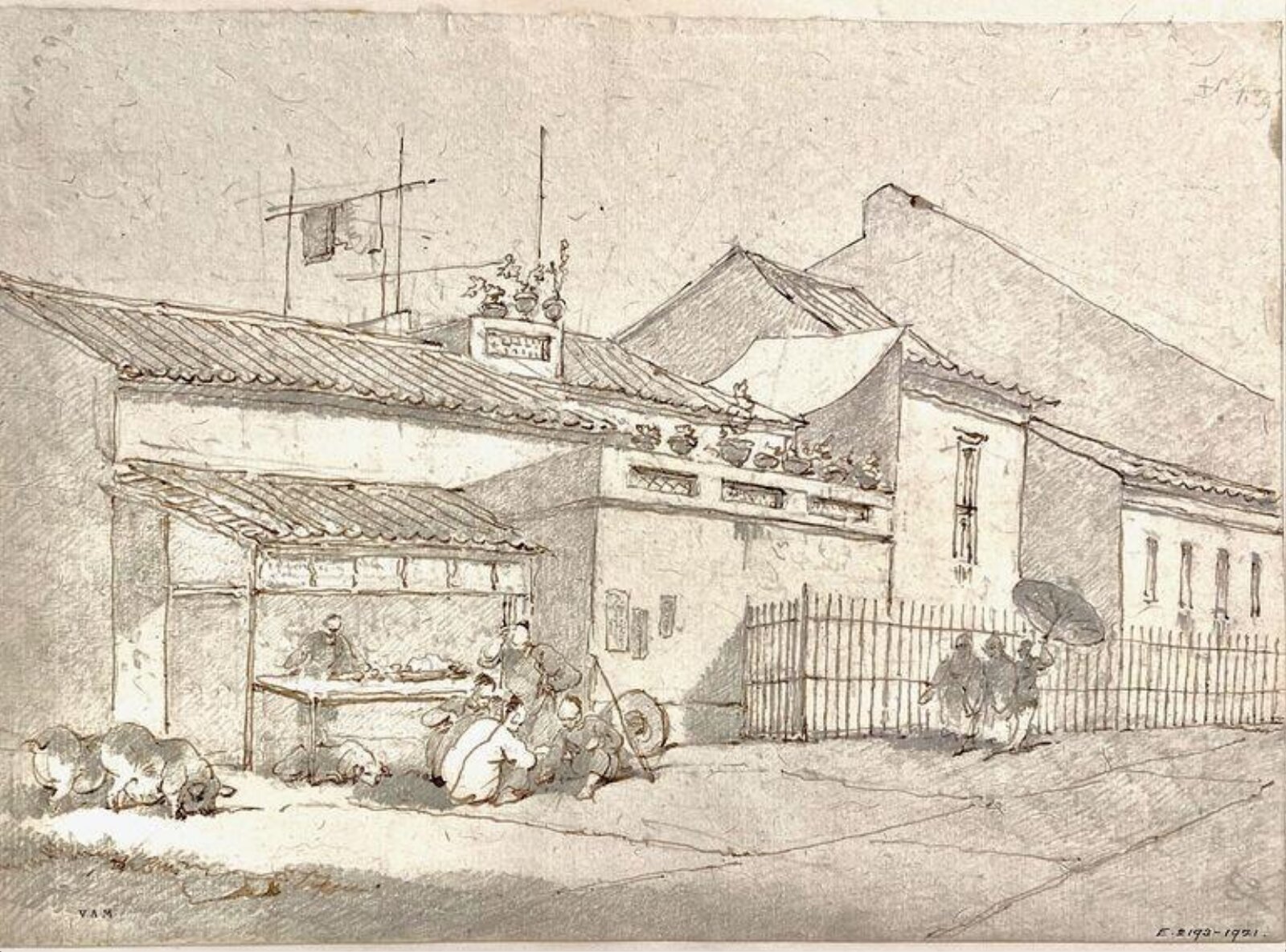 Street scene, Macau, George Chinnery, 07/04/1829