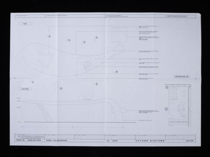 Desk design for Jonathan Newhouse, plan and elevation image