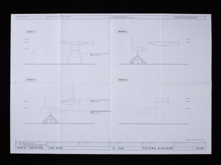 Design sections for desk designed by Future Systems for Jonathan Newhouse, 1999 image