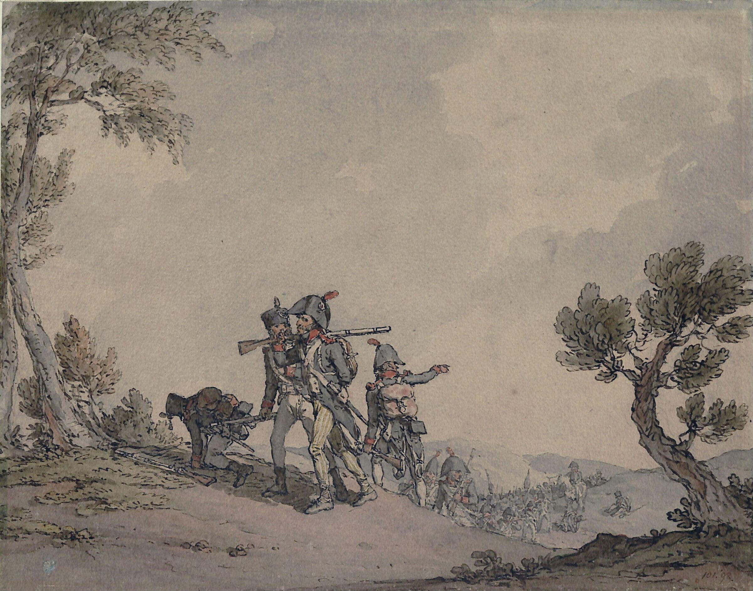 French Soldiers on the March, Atkinson, ca. 1795-1818