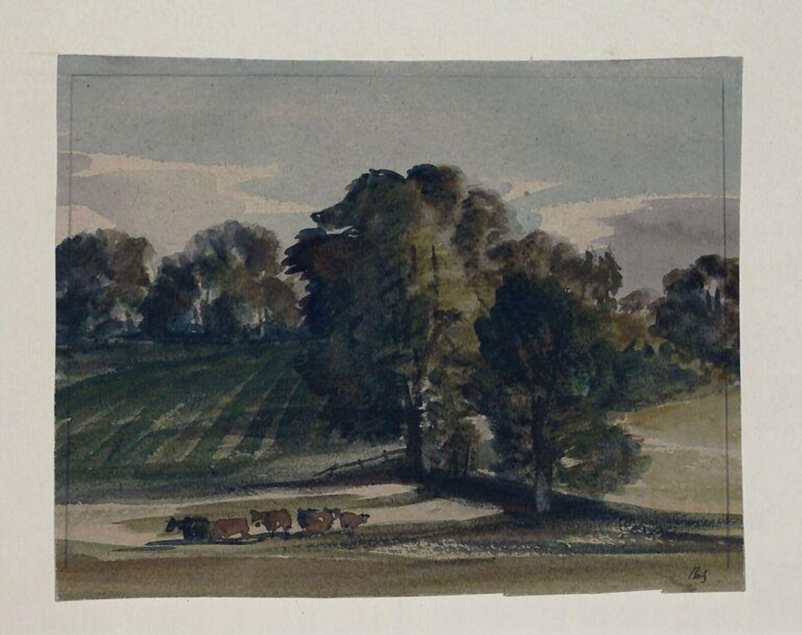 Coneycroft Farm, Compton, R Alston, 1943
