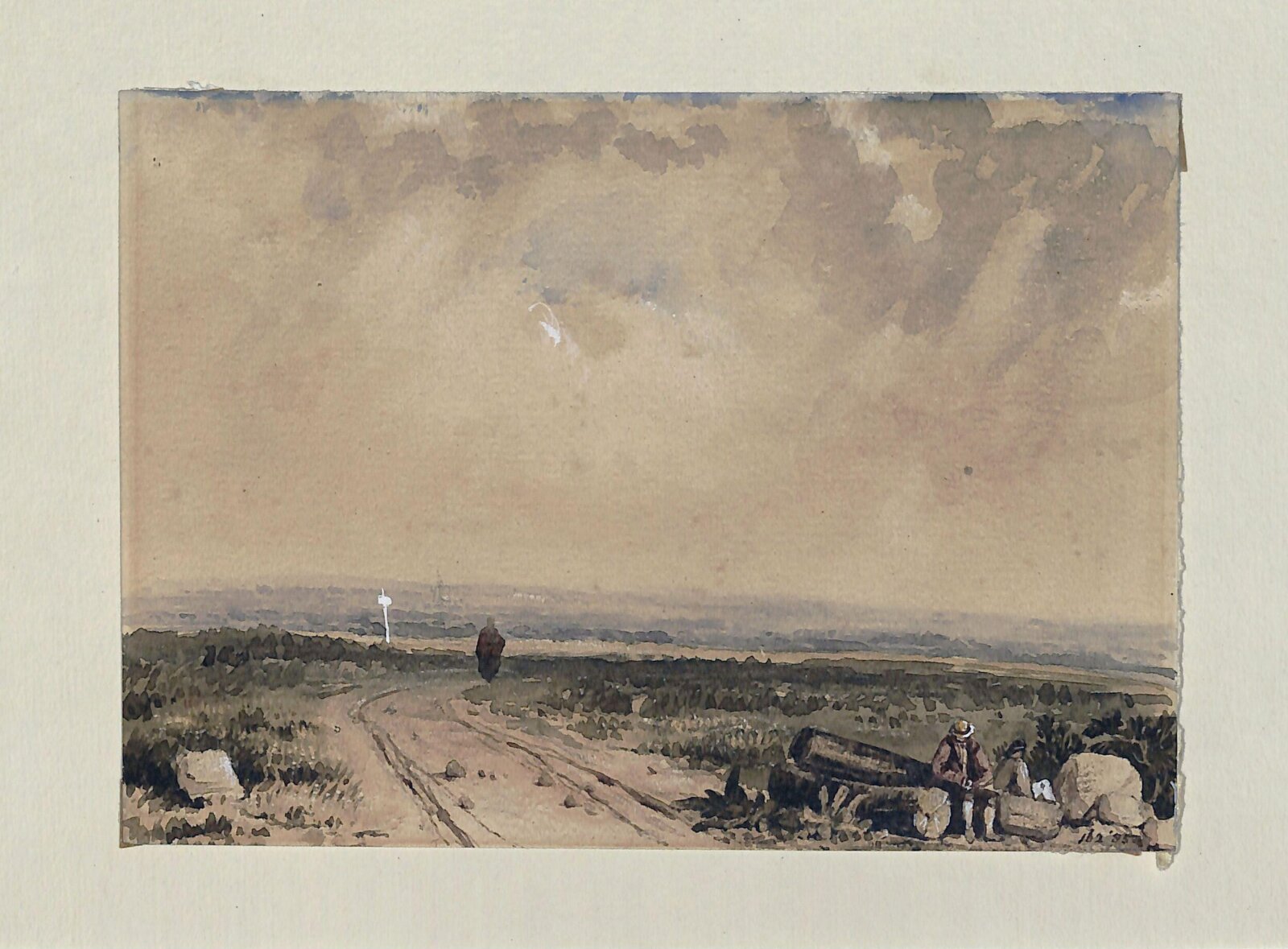 A heath traversed by a winding road, Bonington, early 19th century