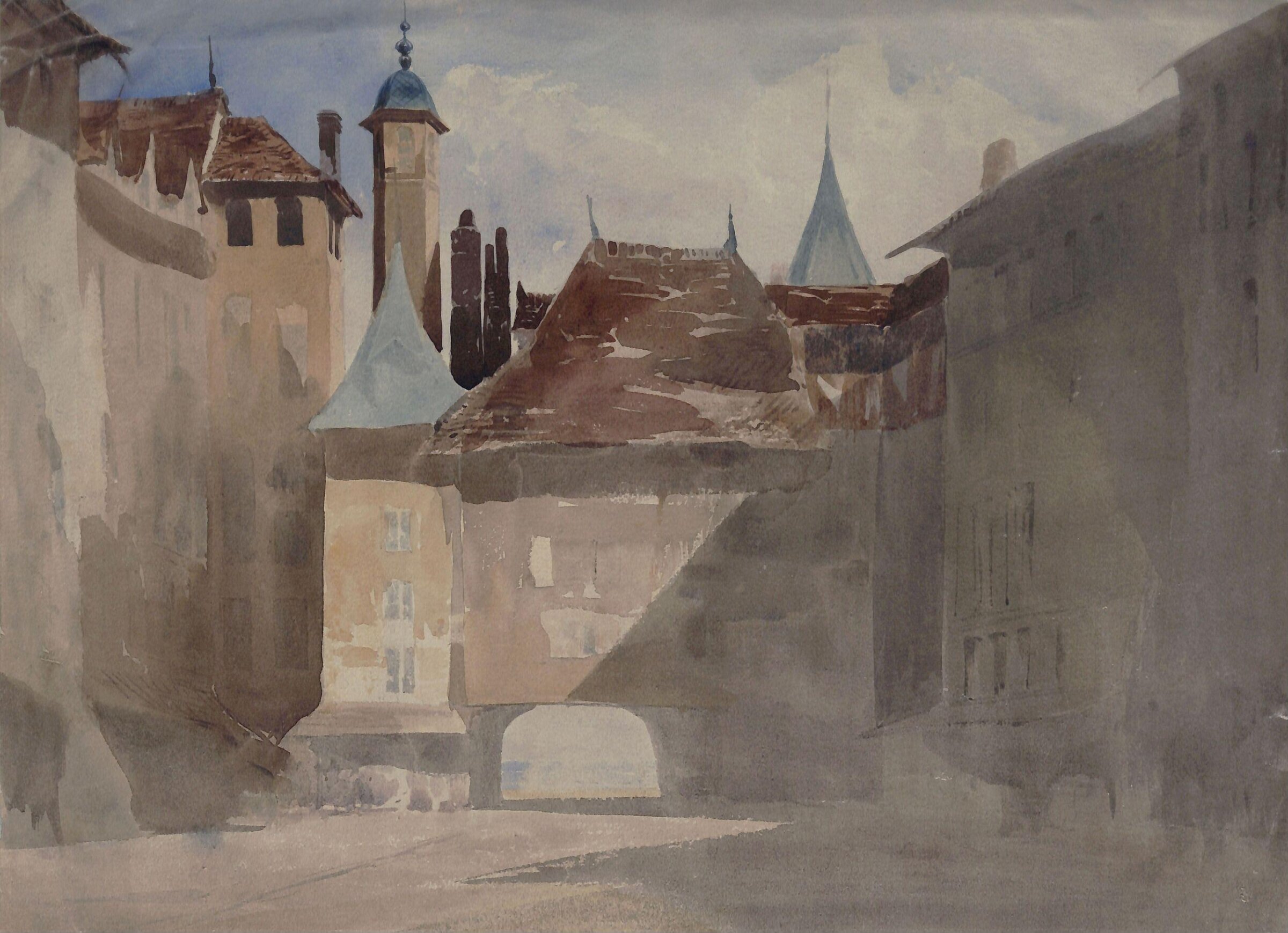 La Place du Molard, Geneva, Richard Parkes Bonington, 19th century