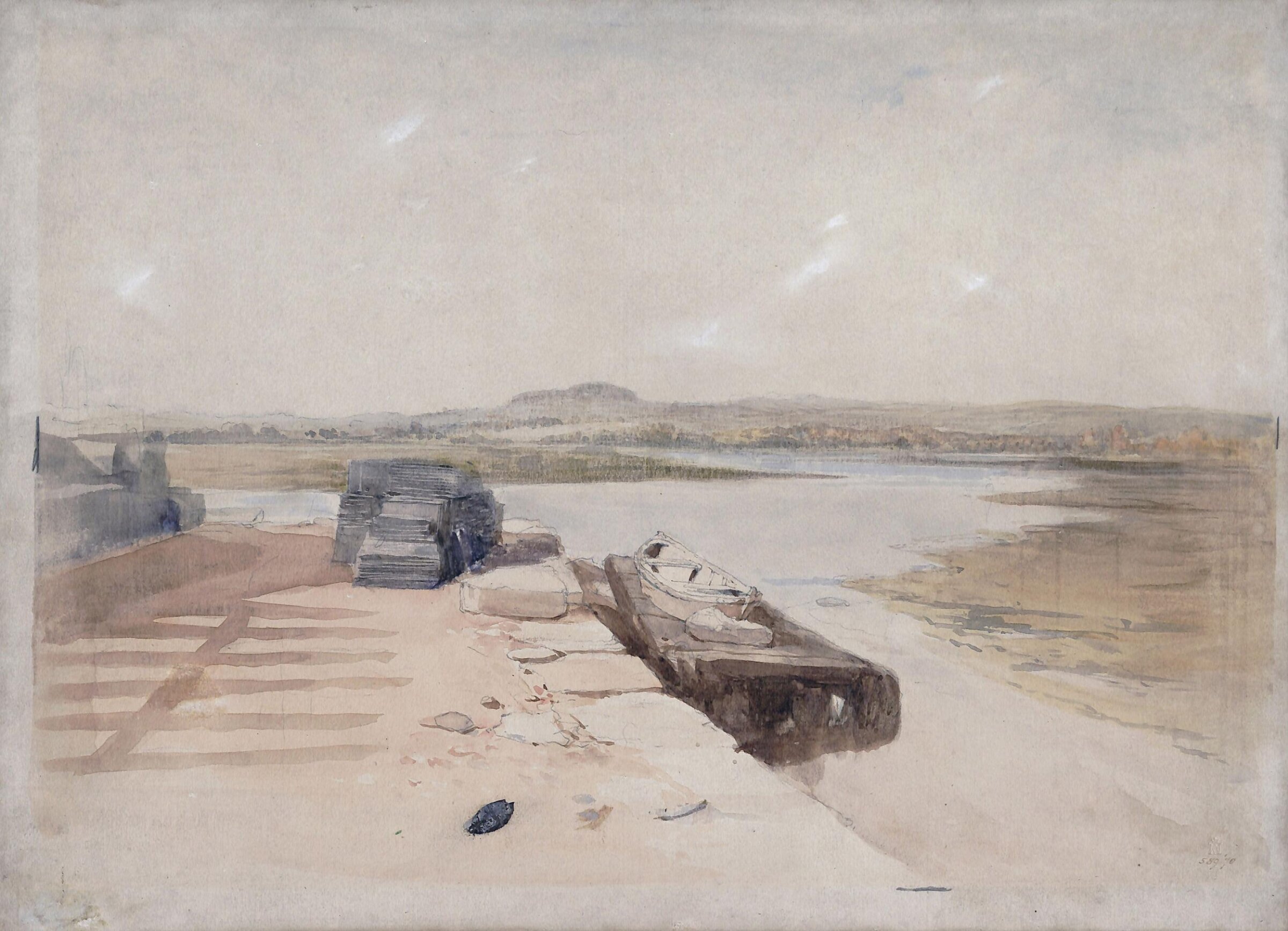 Slate Wharf on the Bank of a River, Paul Falconer Poole, ca. 1825-79