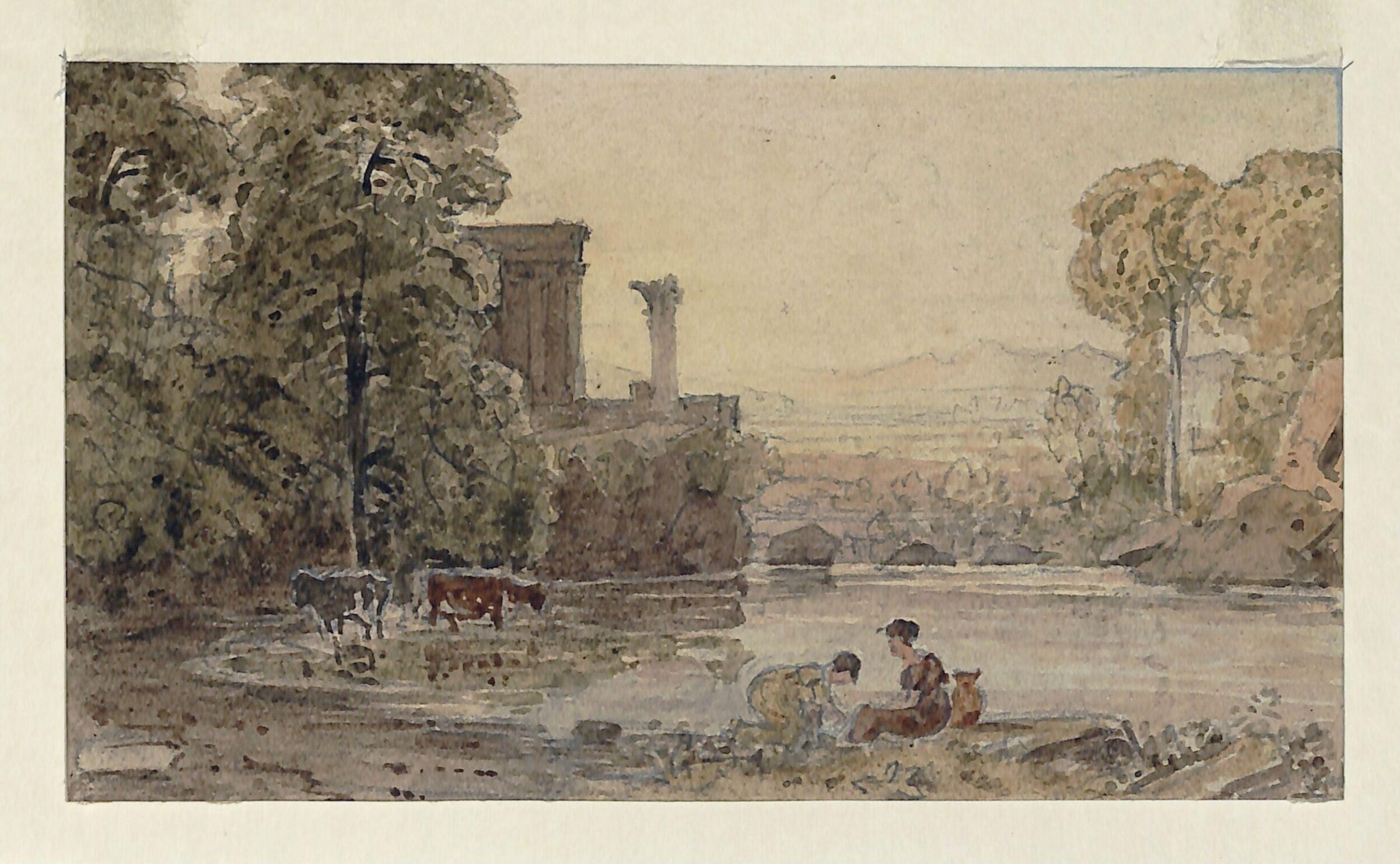 Classical landscape, Barret, ca. 1790-1840