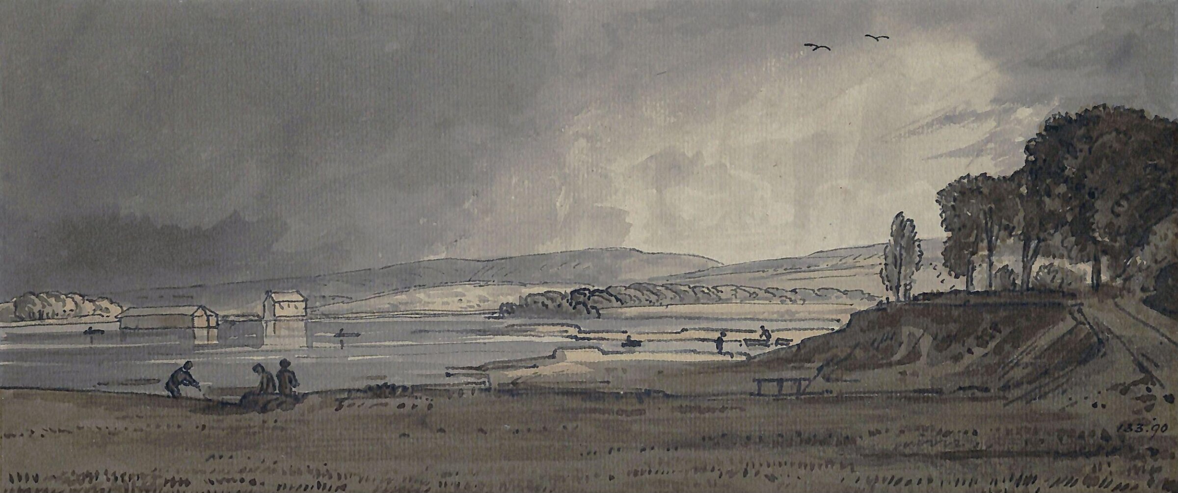 Yarmouth ferry, Isle of Wight, George Barret, ca. 1790-1842
