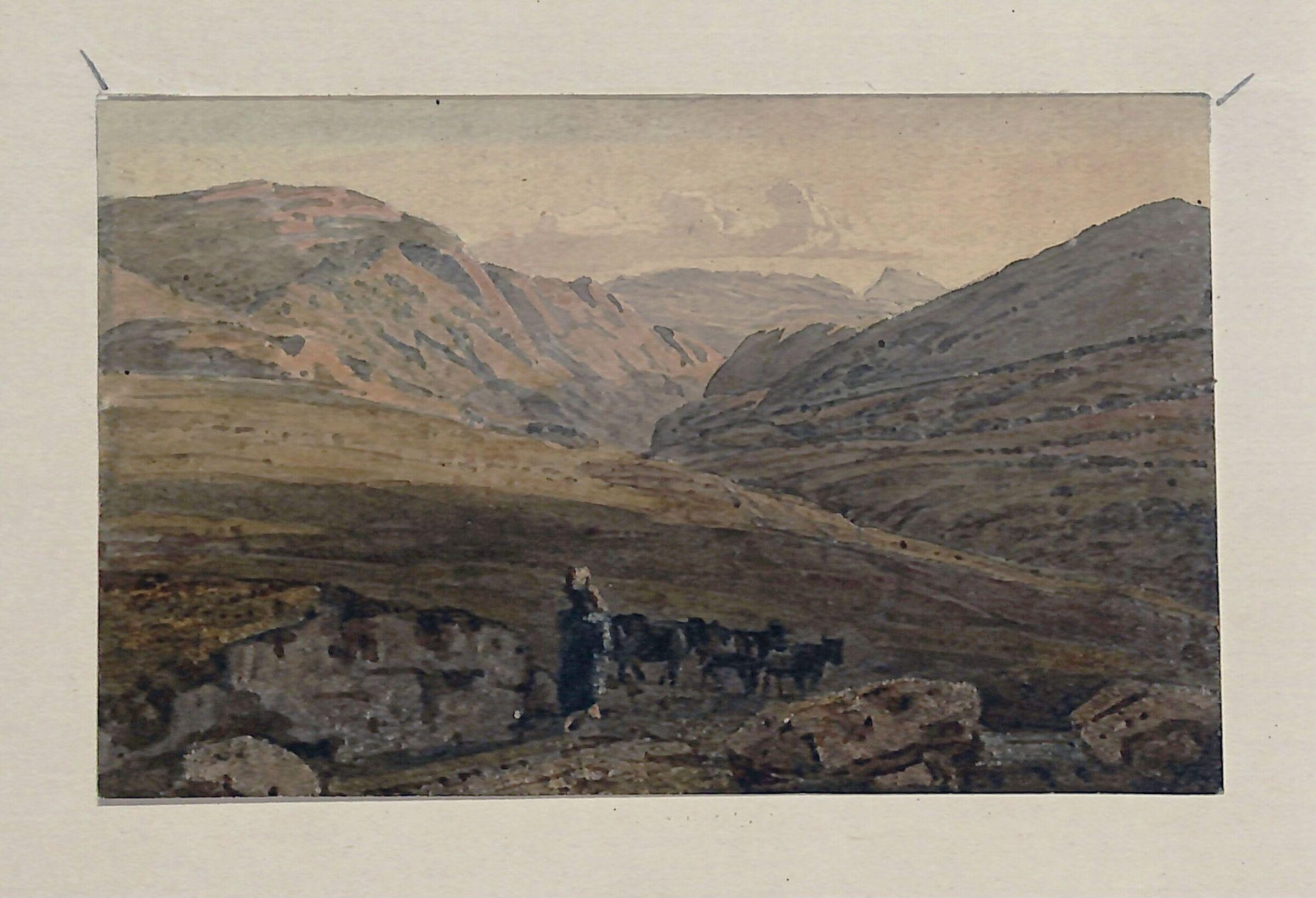 A mountainous landscape - evening, George Barret, 1767-1842