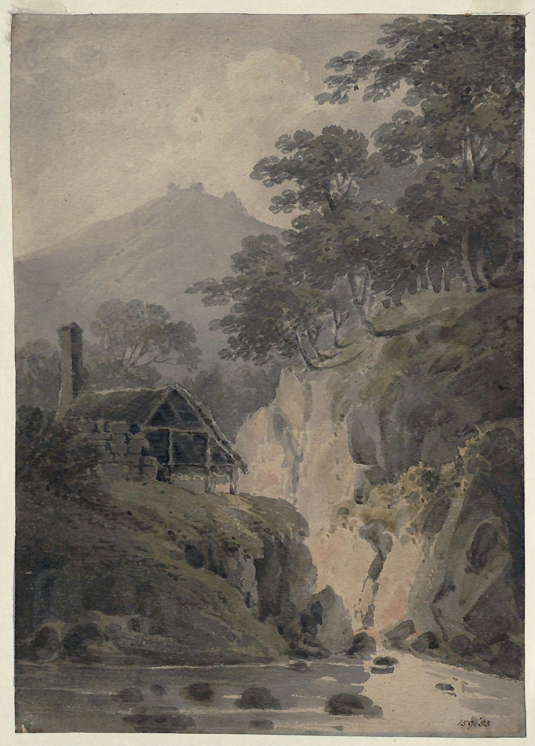 Rocky landscape in Cornwall, Bourne, ca. 1800-50