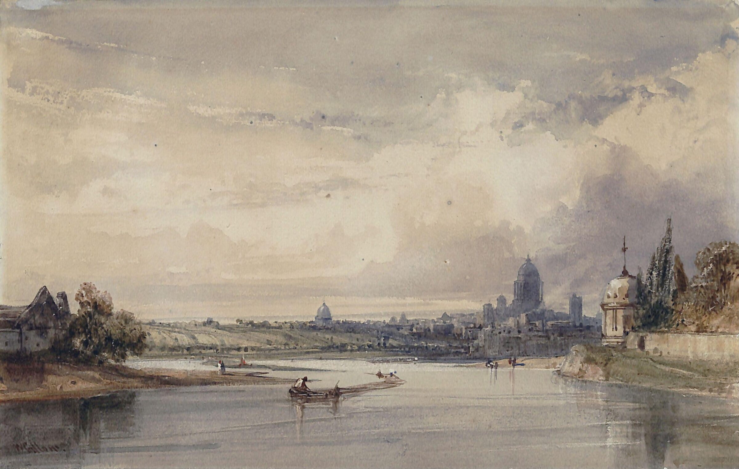 Distant View of Paris from the Seine, William Callow, ca. 1825-1860