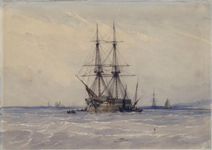 Brig at Anchor, and Boats Alongside top image
