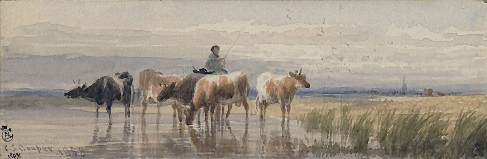 River Scene, with Cattle, Cooper, 1858