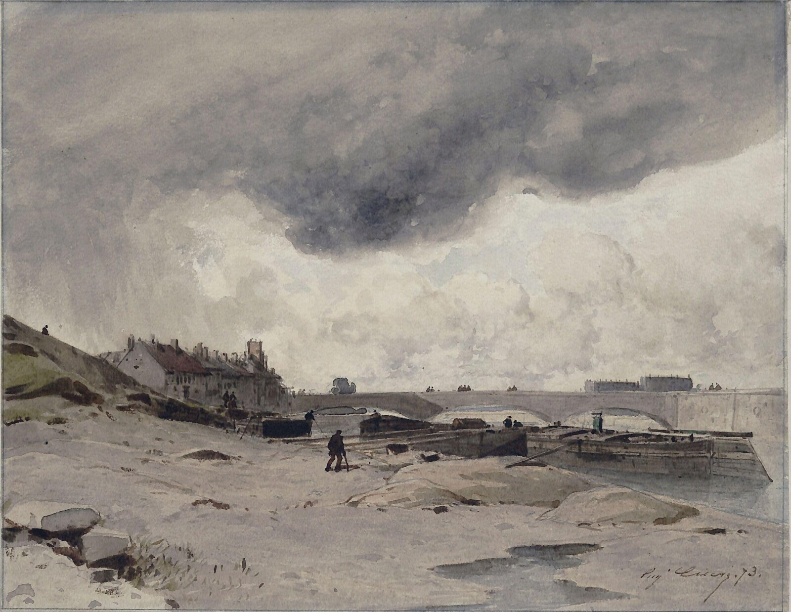 Landscape with river, Eugène Cicéri, 19th century