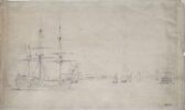 A ship at anchor and other shipping in the Thames thumbnail 2