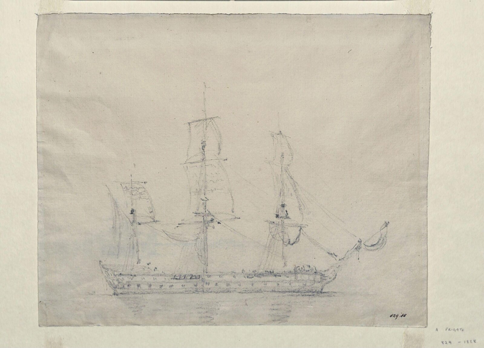 A man-of-war, John Constable, April 1803