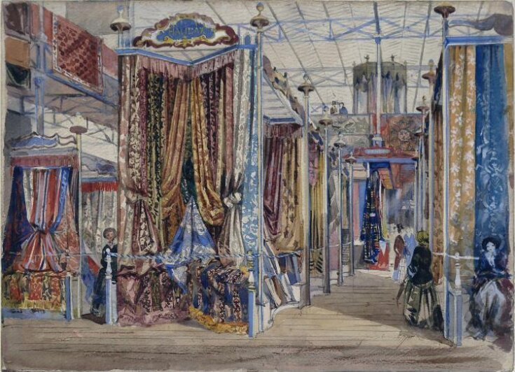 Display of fabric in the Halifax and Kendal courts at The Great Exhibition of 1851 top image