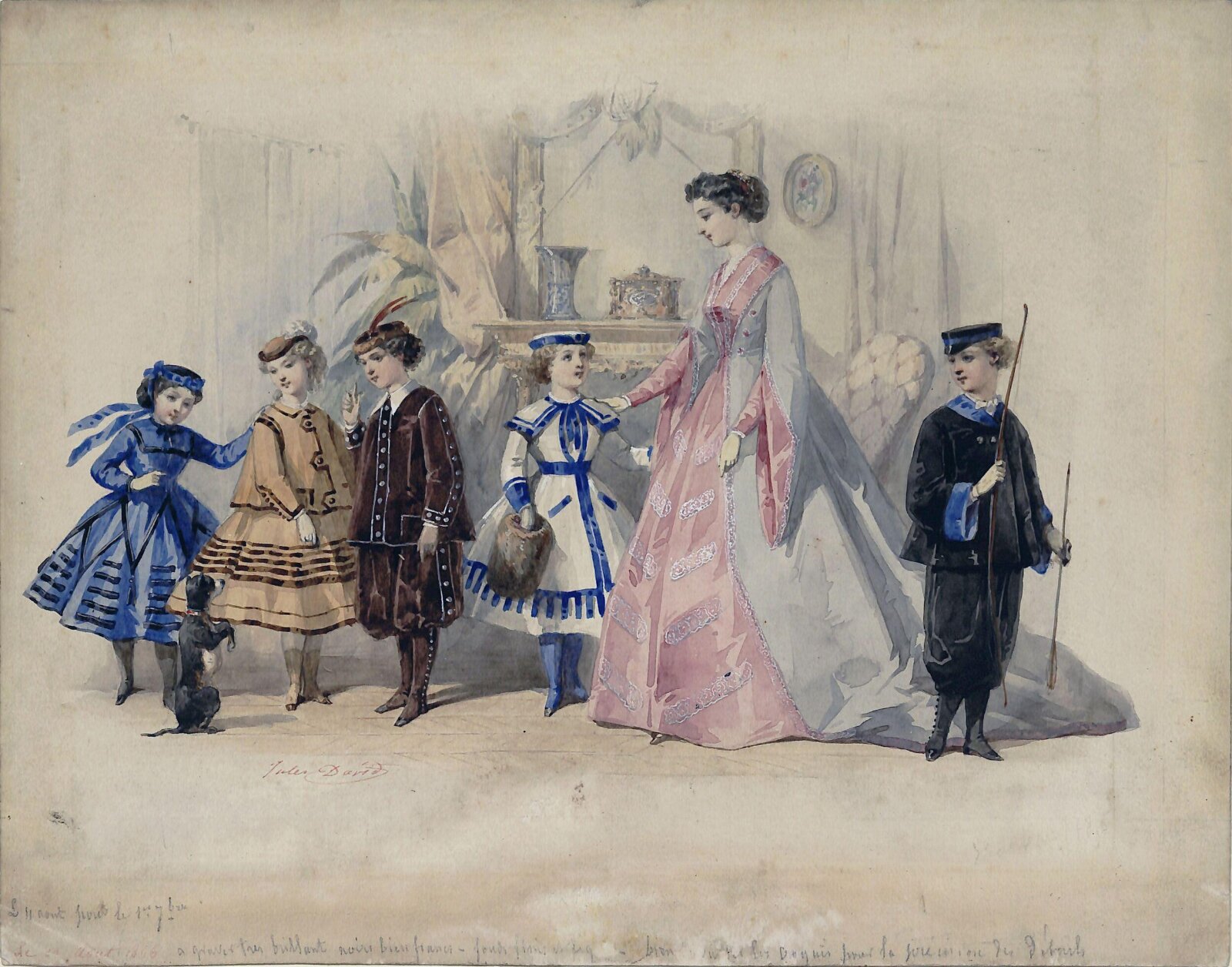 Watercolour, Jules David, 1866