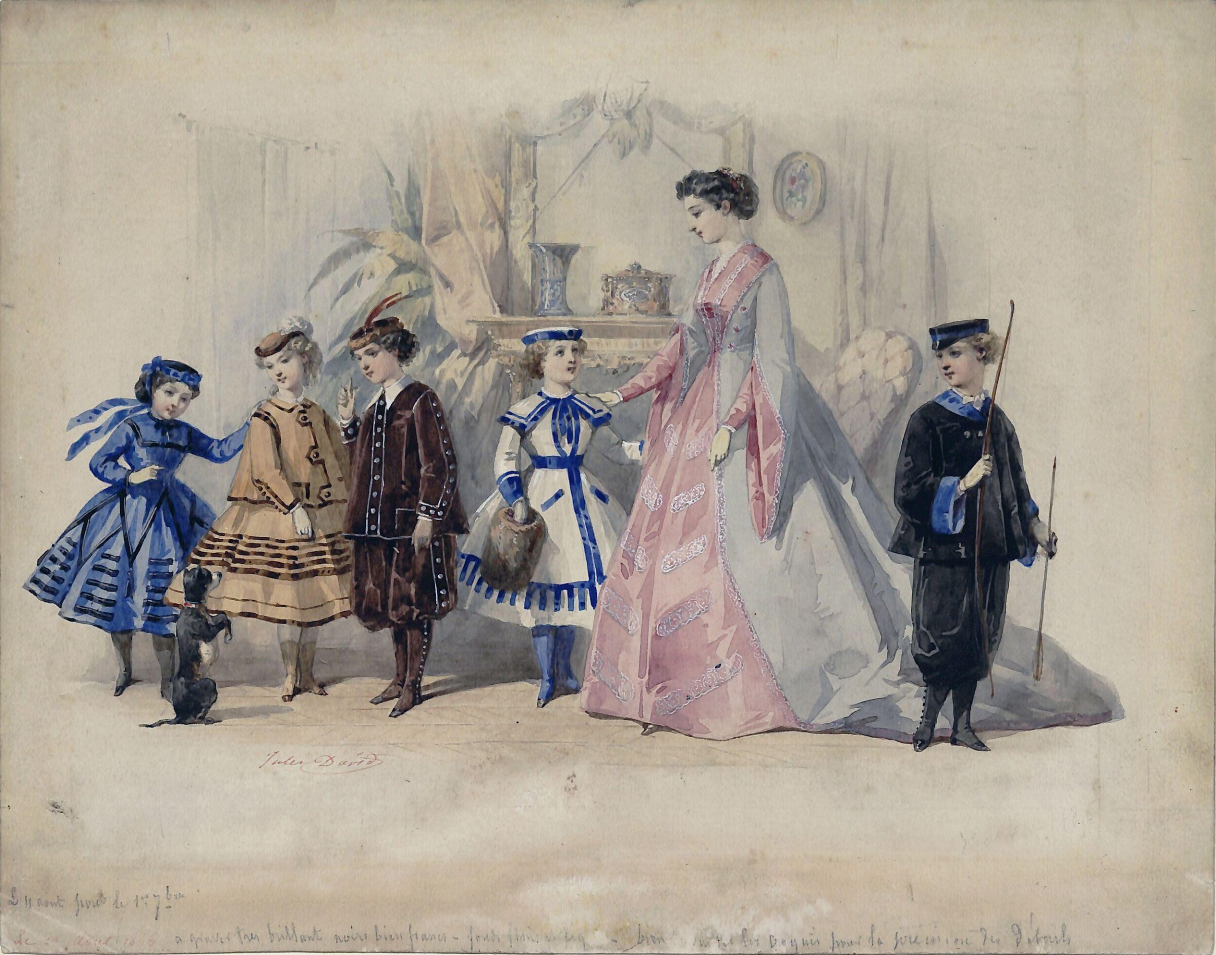 Watercolour, Jules David, 1866