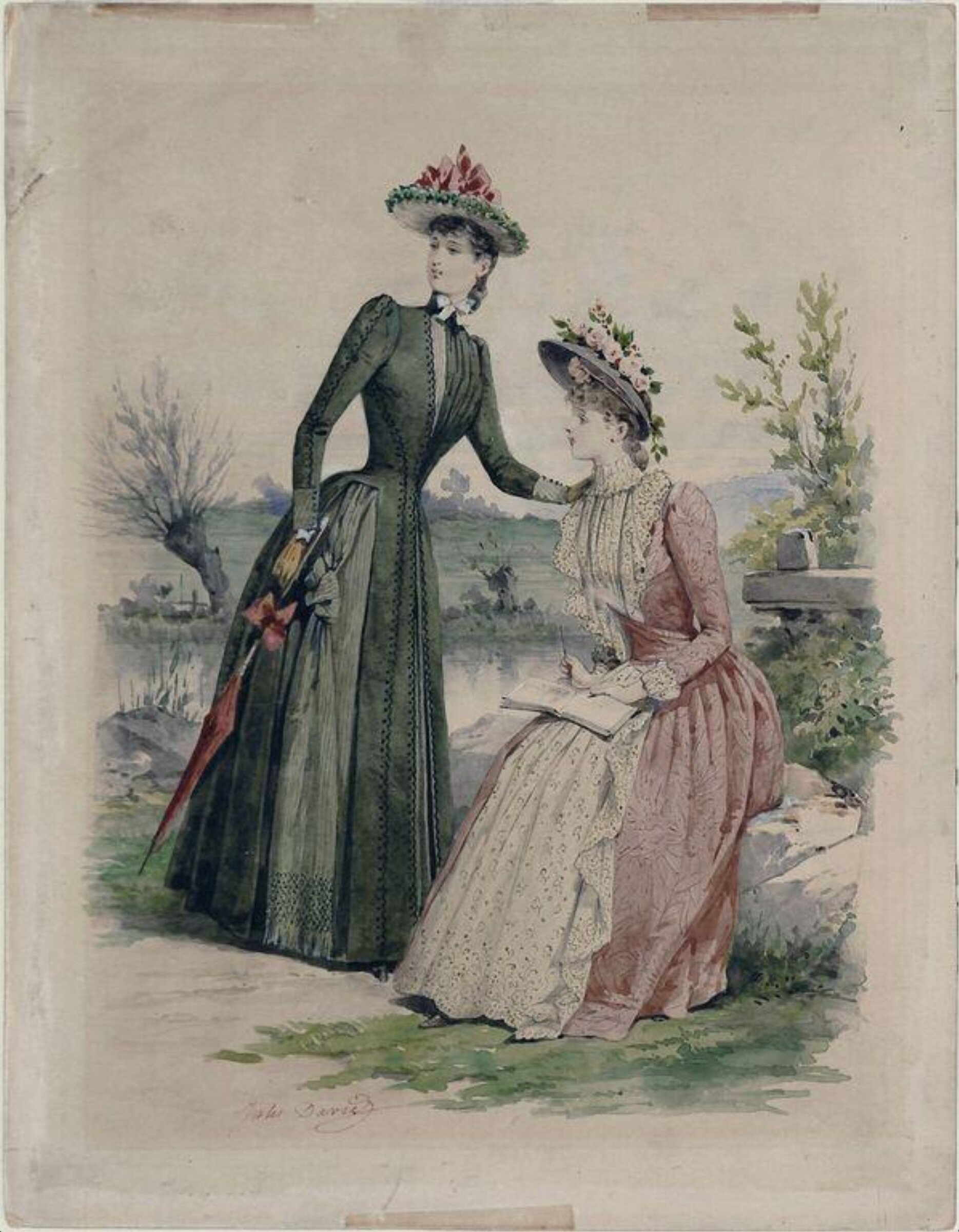 Watercolour, Jules David, 1889