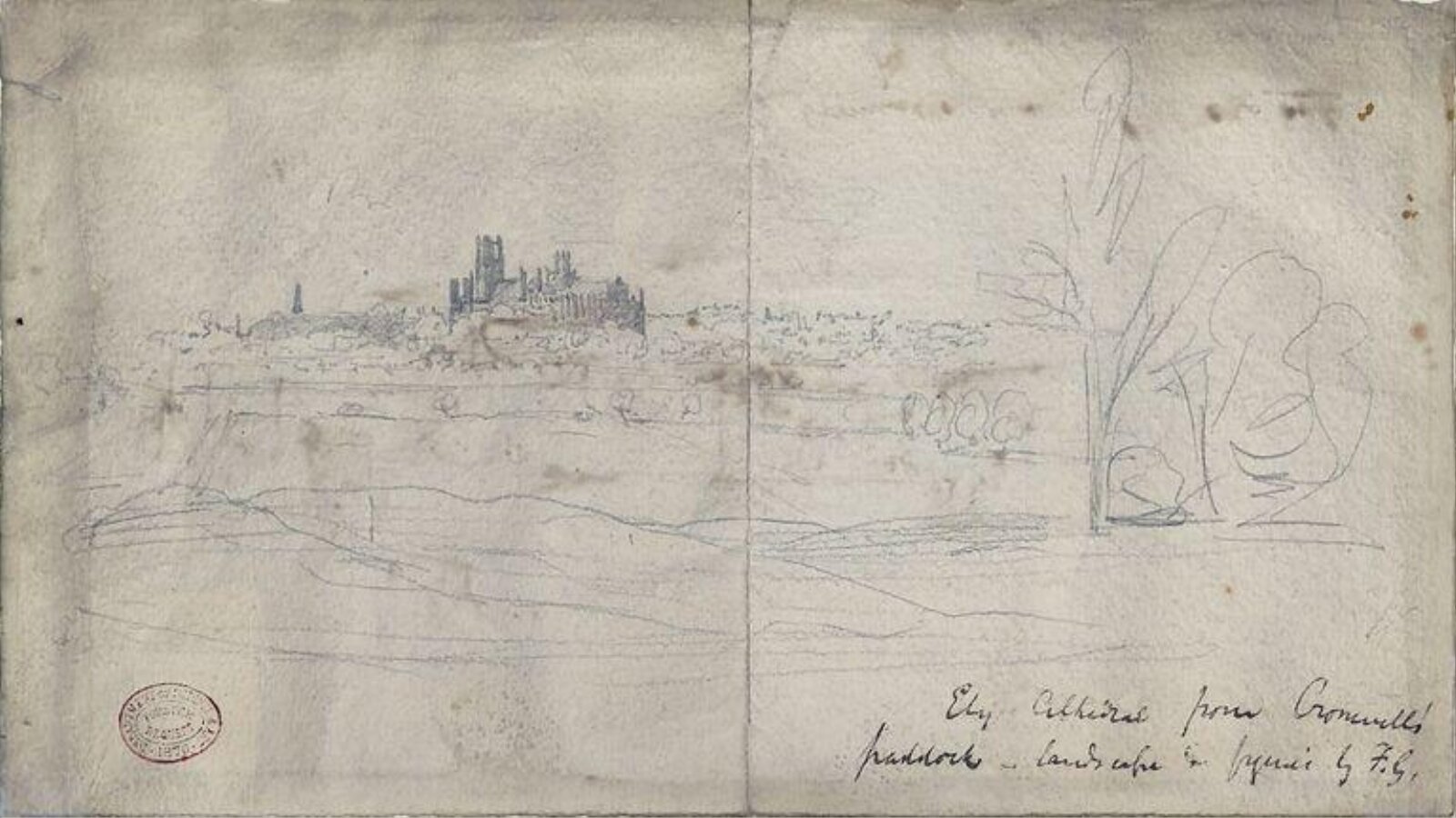 Ely Cathedral from Oliver Cromwell's paddock, ca. 19th century