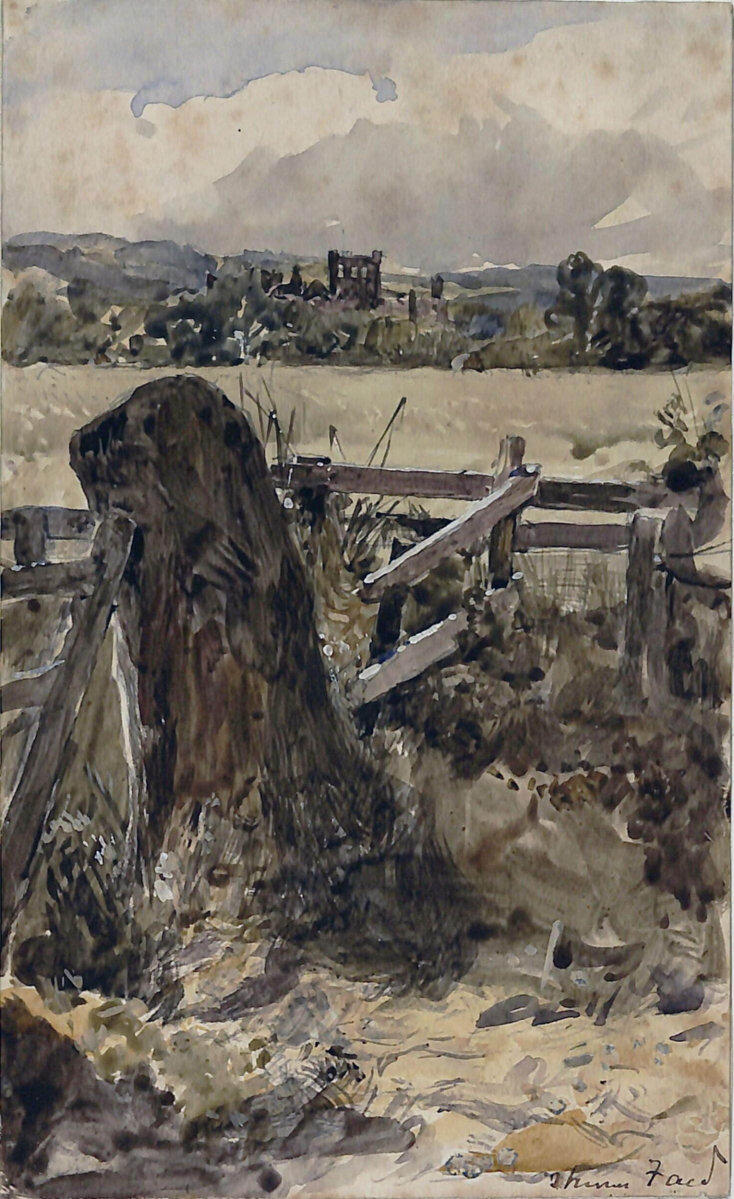 Near Melrose - A Sketch, Thomas Faed, 19th century
